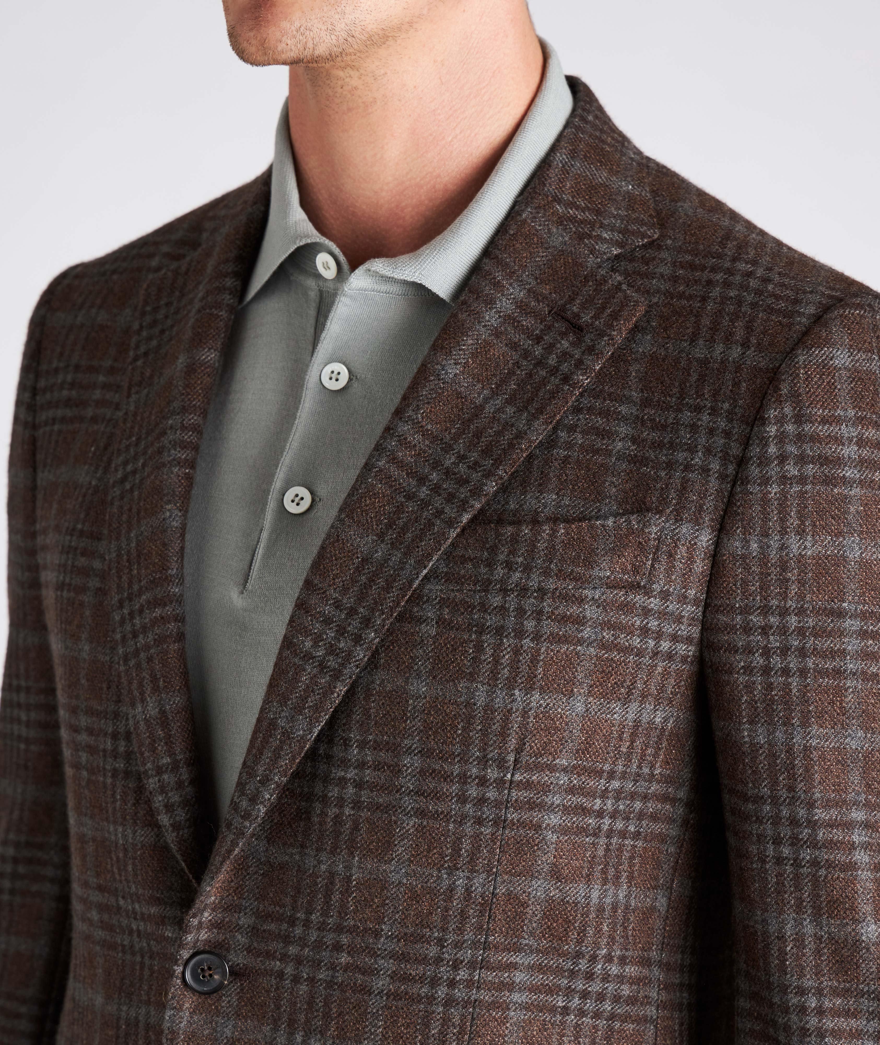 Slim Fit Plaid Cashmere Sports Jacket image 3