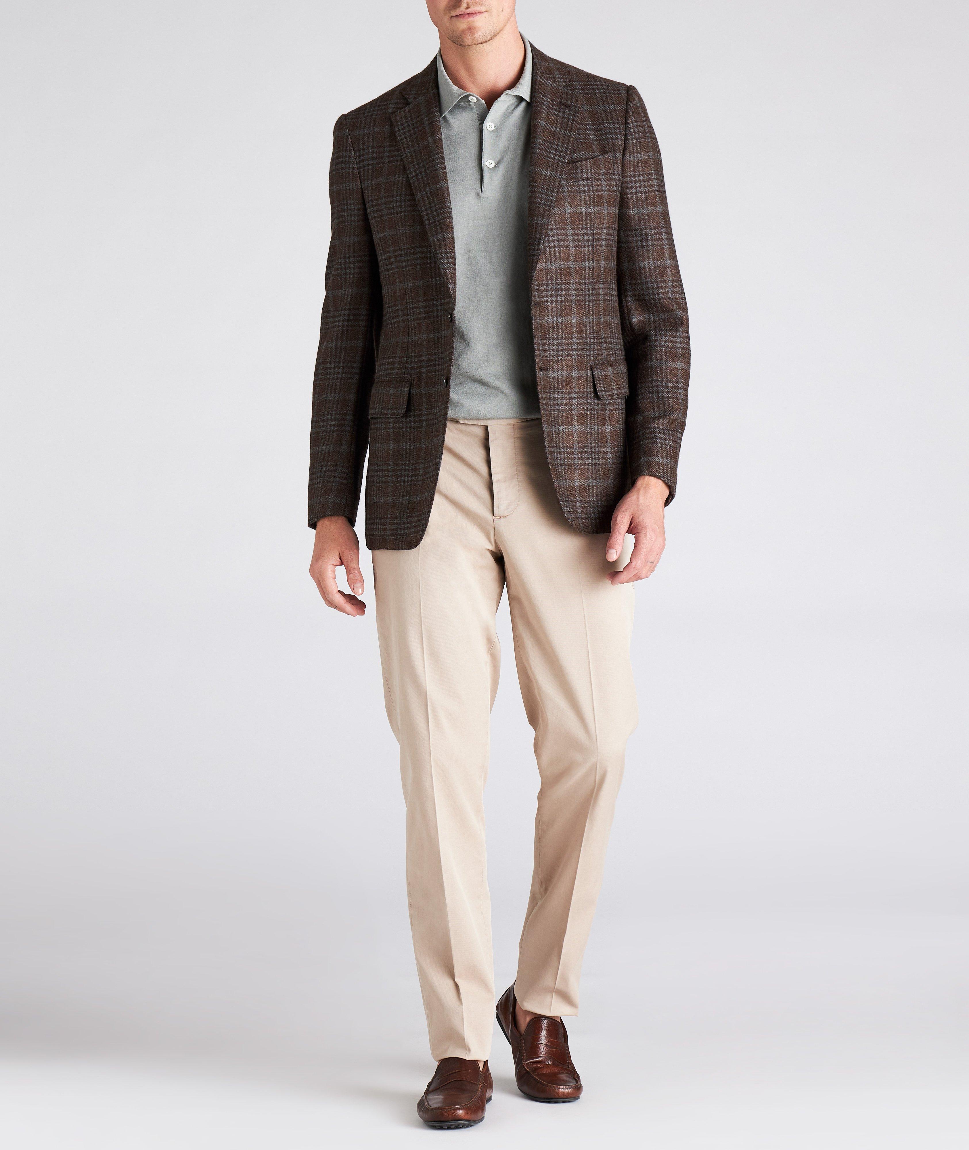 Slim Fit Plaid Cashmere Sports Jacket image 4