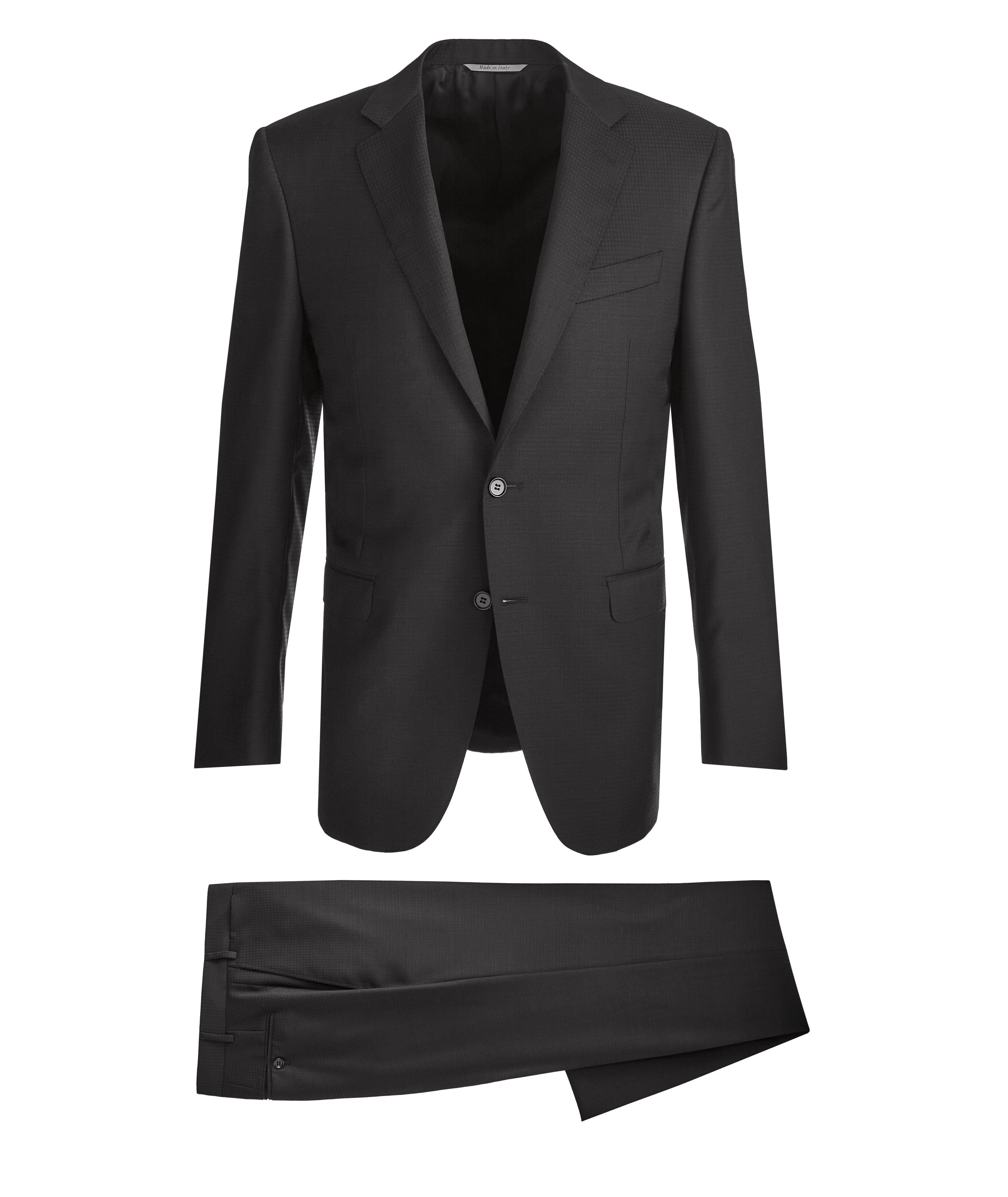 Slim Fit Mini-Checked Wool Suit image 0