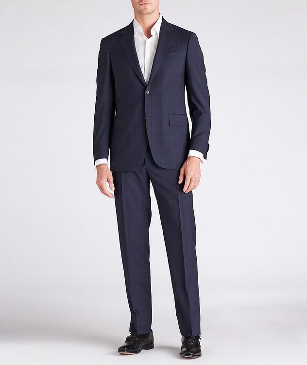 Contemporary Fit Windowpane Checked Wool Suit picture 2