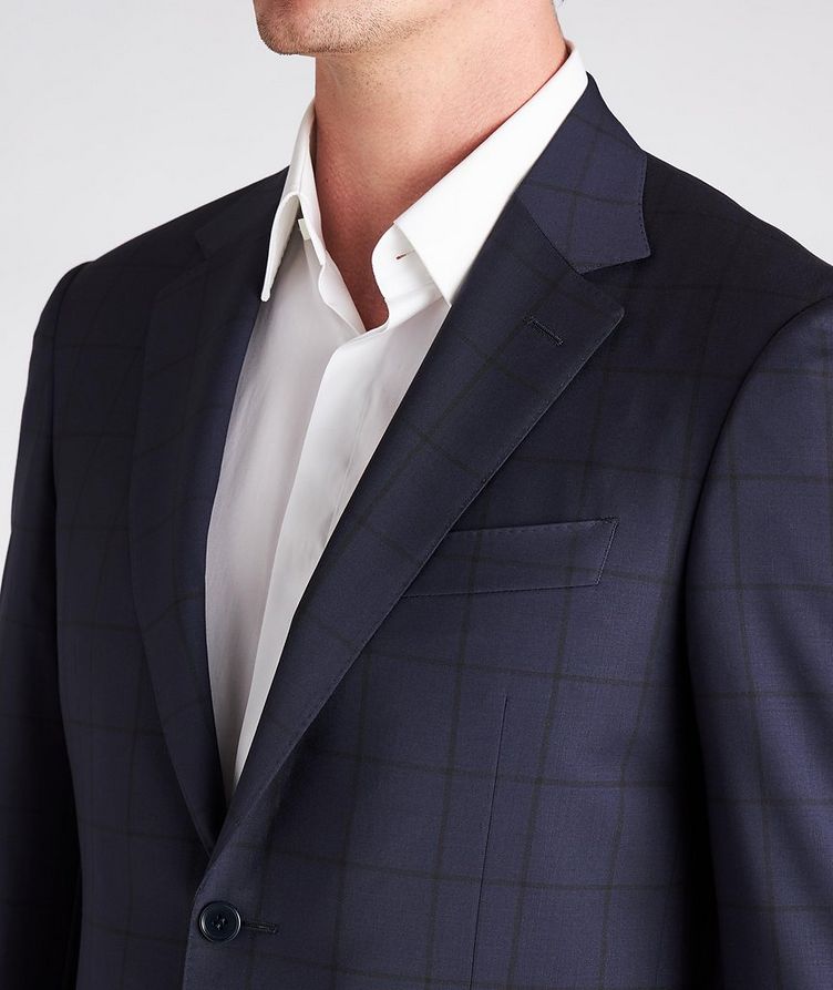 Contemporary Fit Windowpane Checked Wool Suit image 3