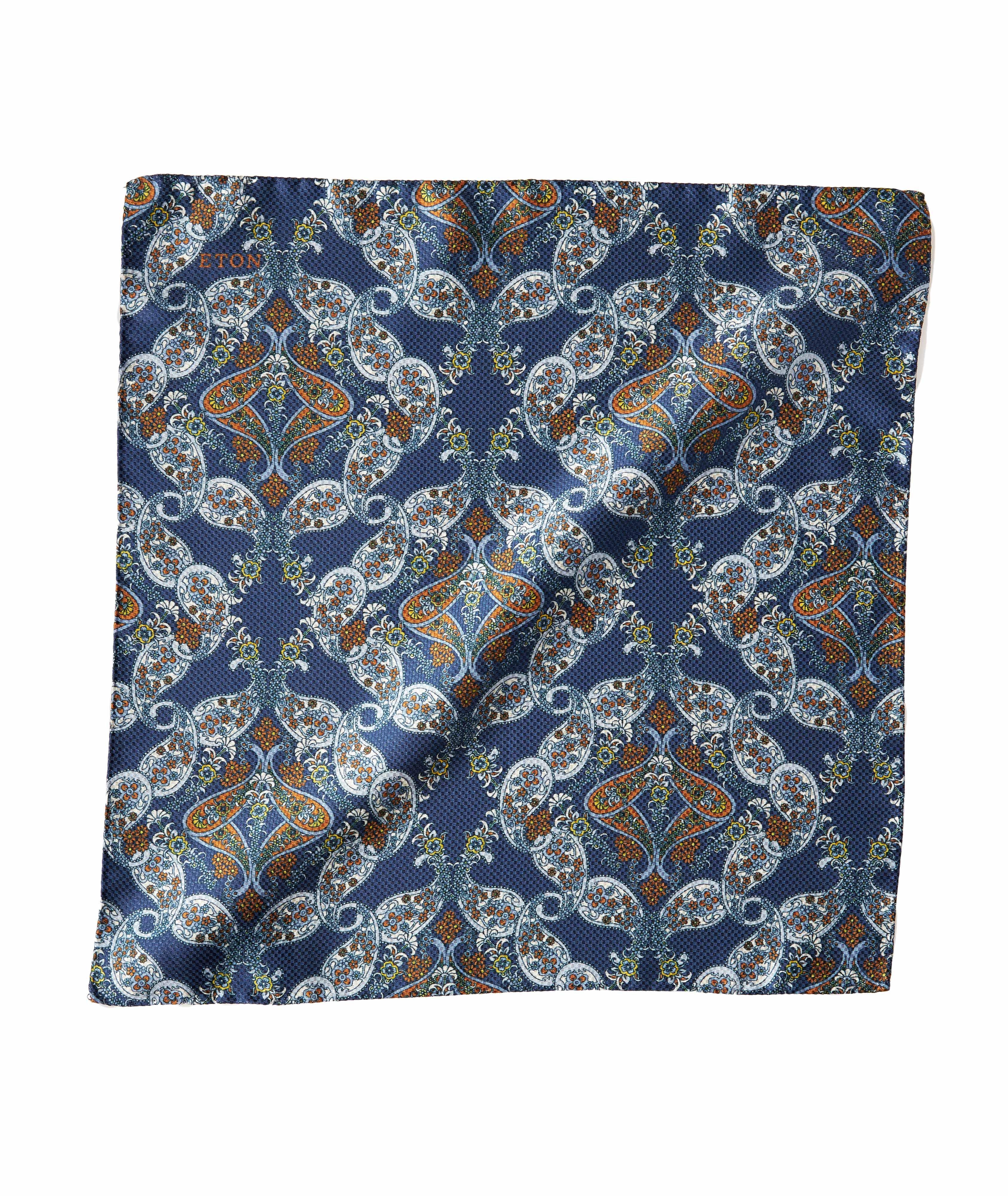 Paisley Printed Silk Pocket Square image 0