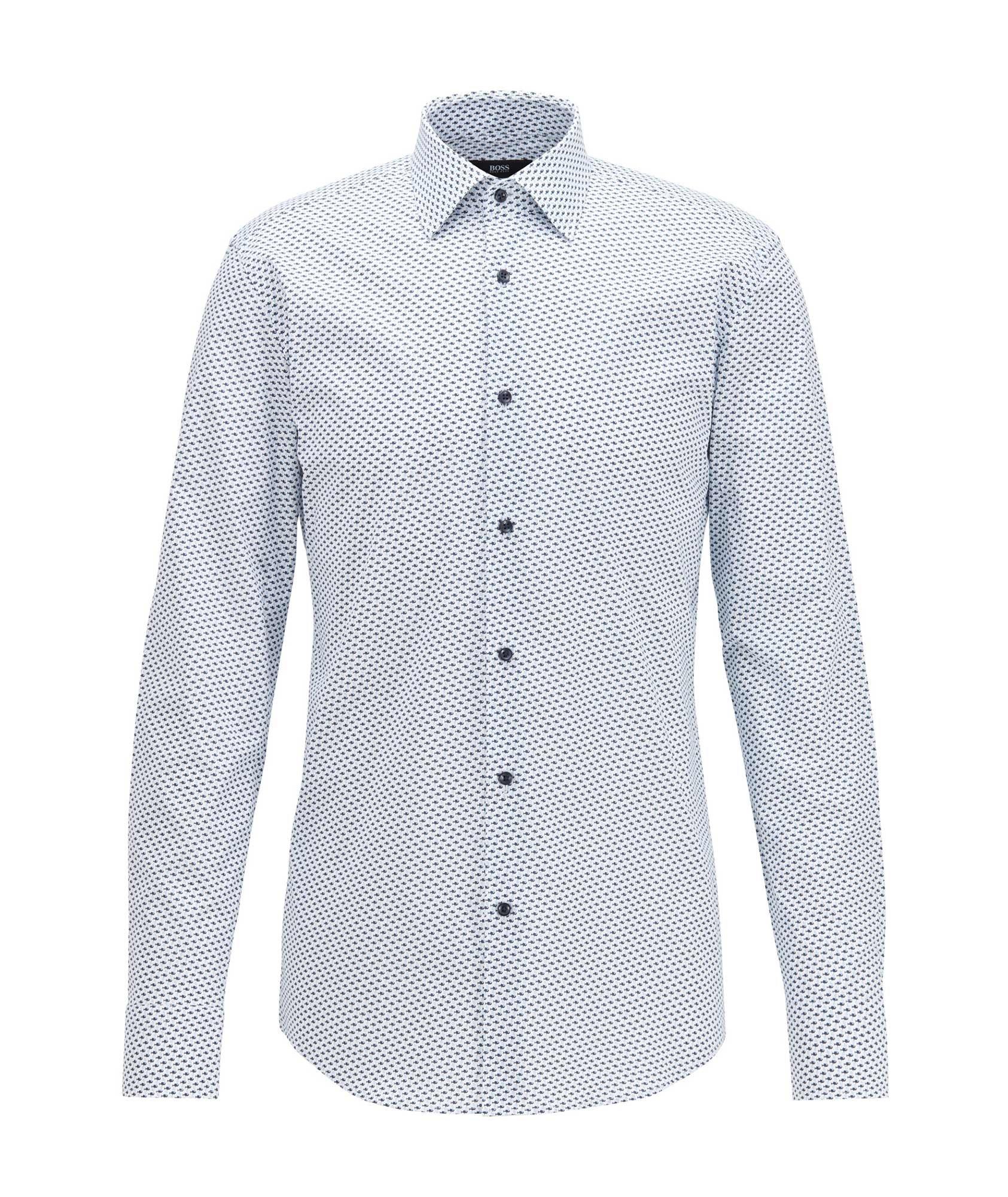 Slim Fit Fish-Printed Dress Shirt image 0