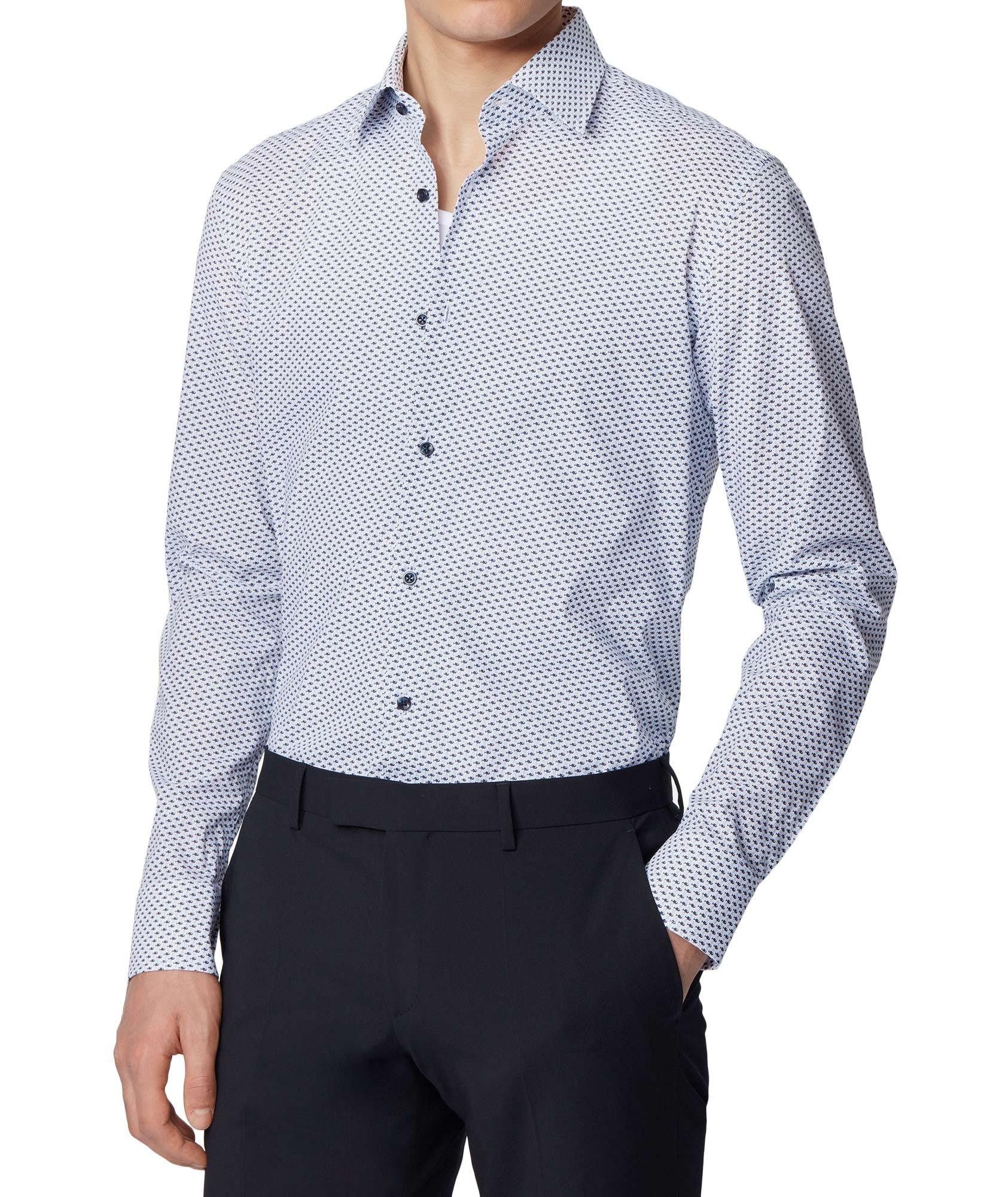 Slim Fit Fish-Printed Dress Shirt image 1