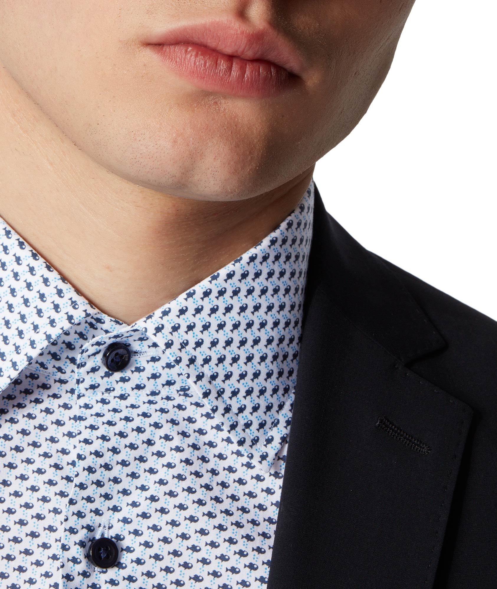 Slim Fit Fish-Printed Dress Shirt image 4