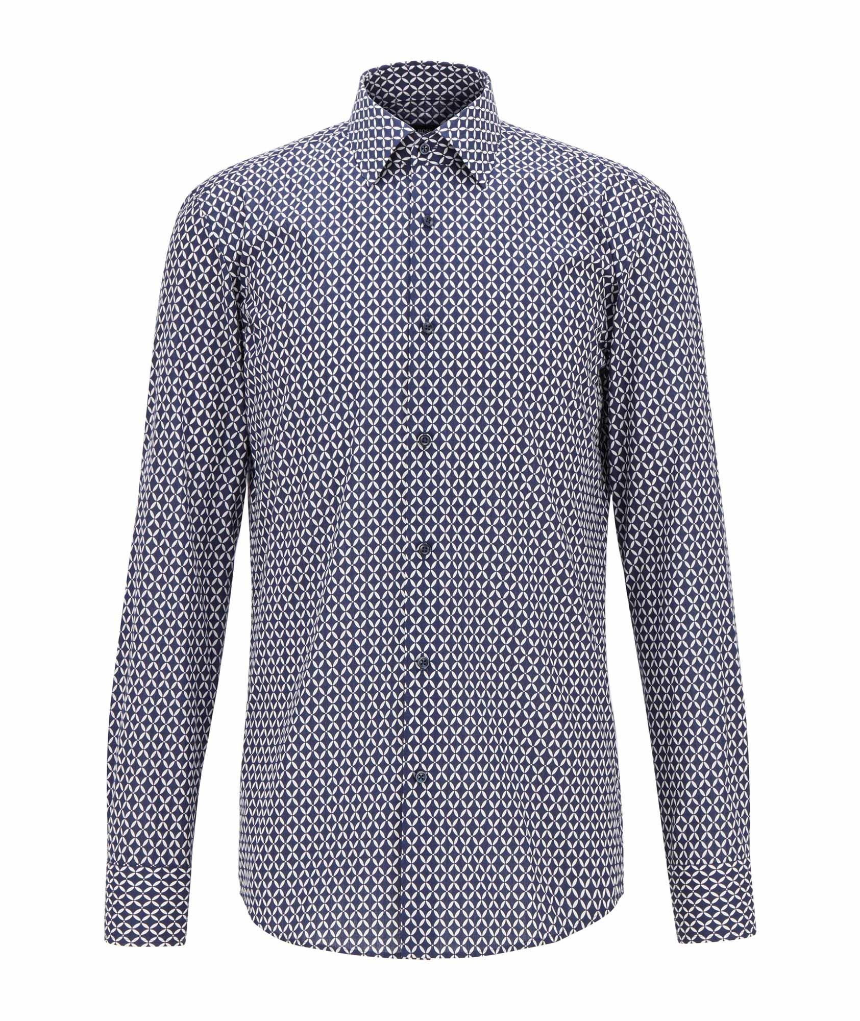 Slim Fit Diamond-Printed Dress Shirt image 0