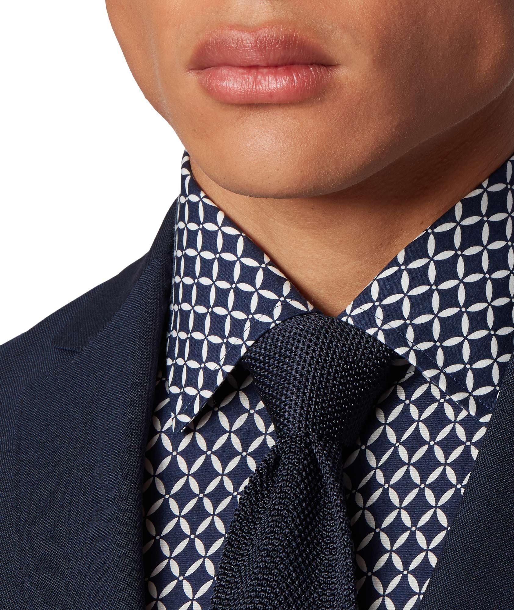 Slim Fit Diamond-Printed Dress Shirt image 4