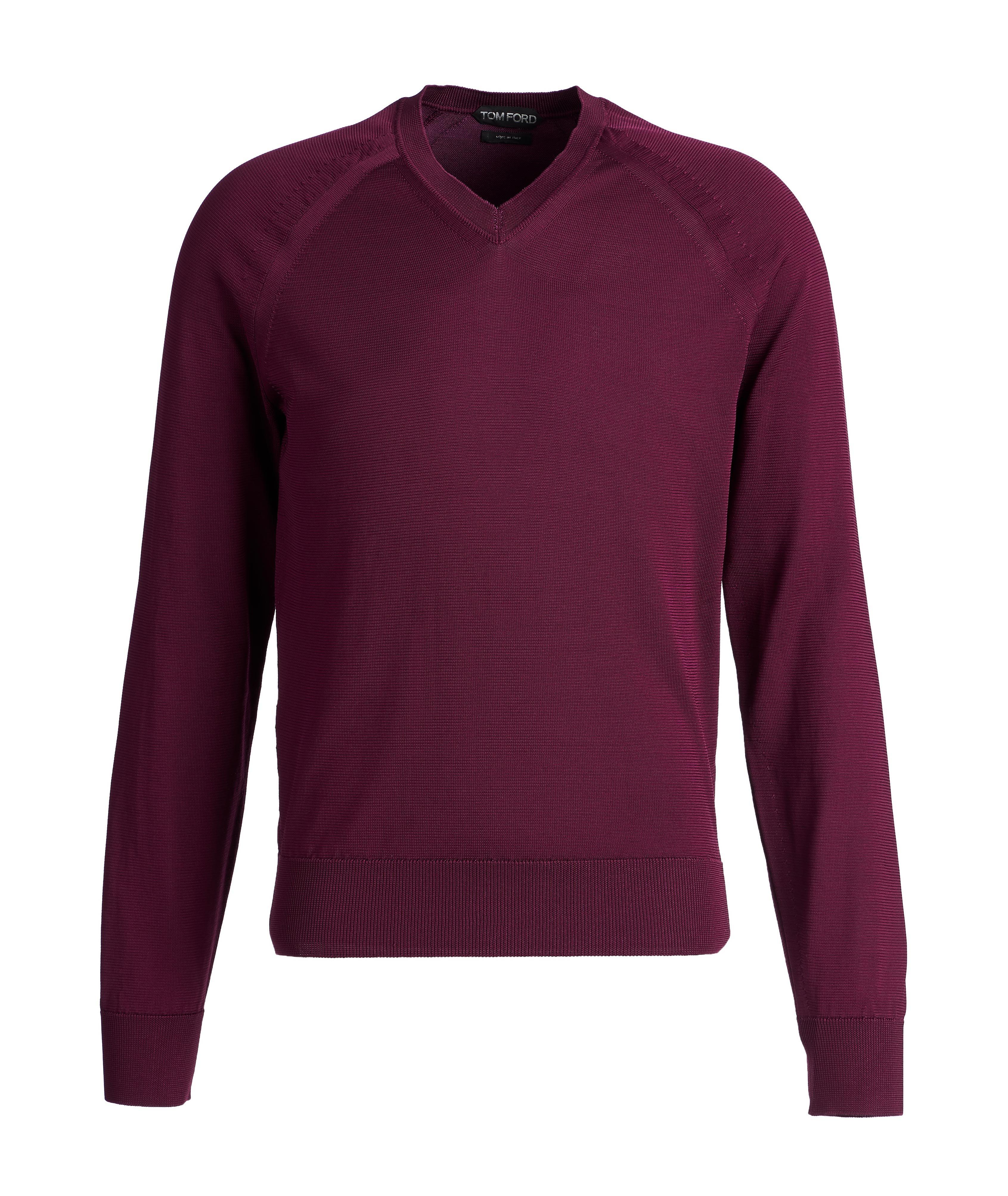 V-Neck Silk-Blend Sweater image 0