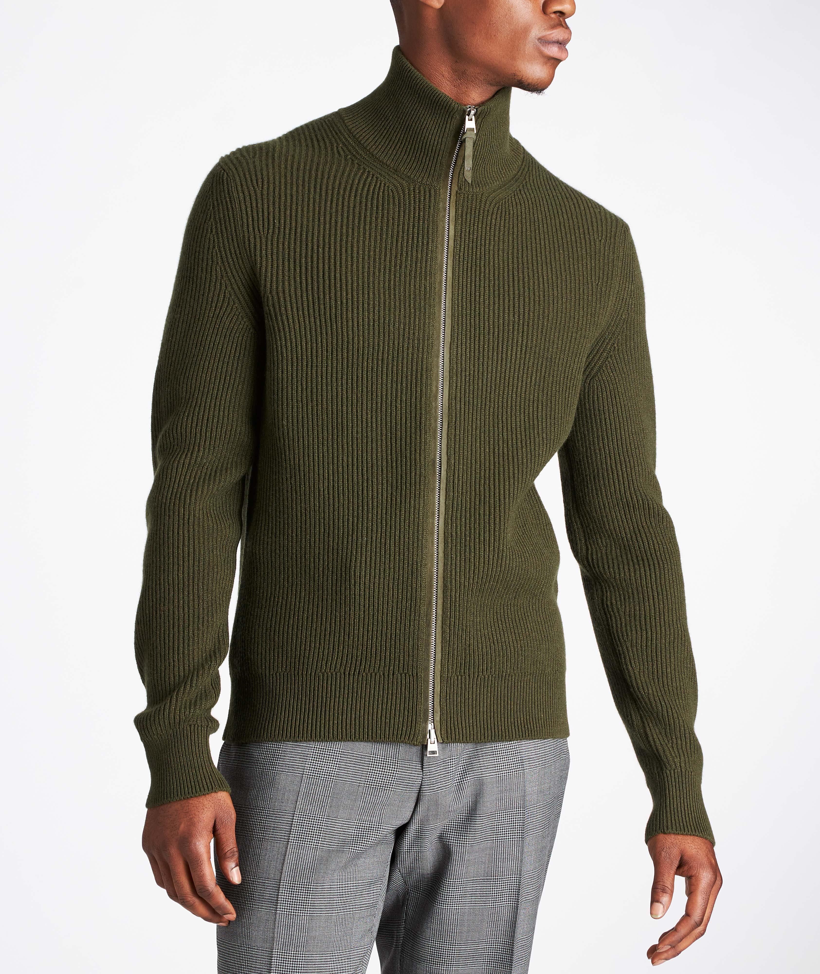 Zip-Up Cashmere Cardigan image 1