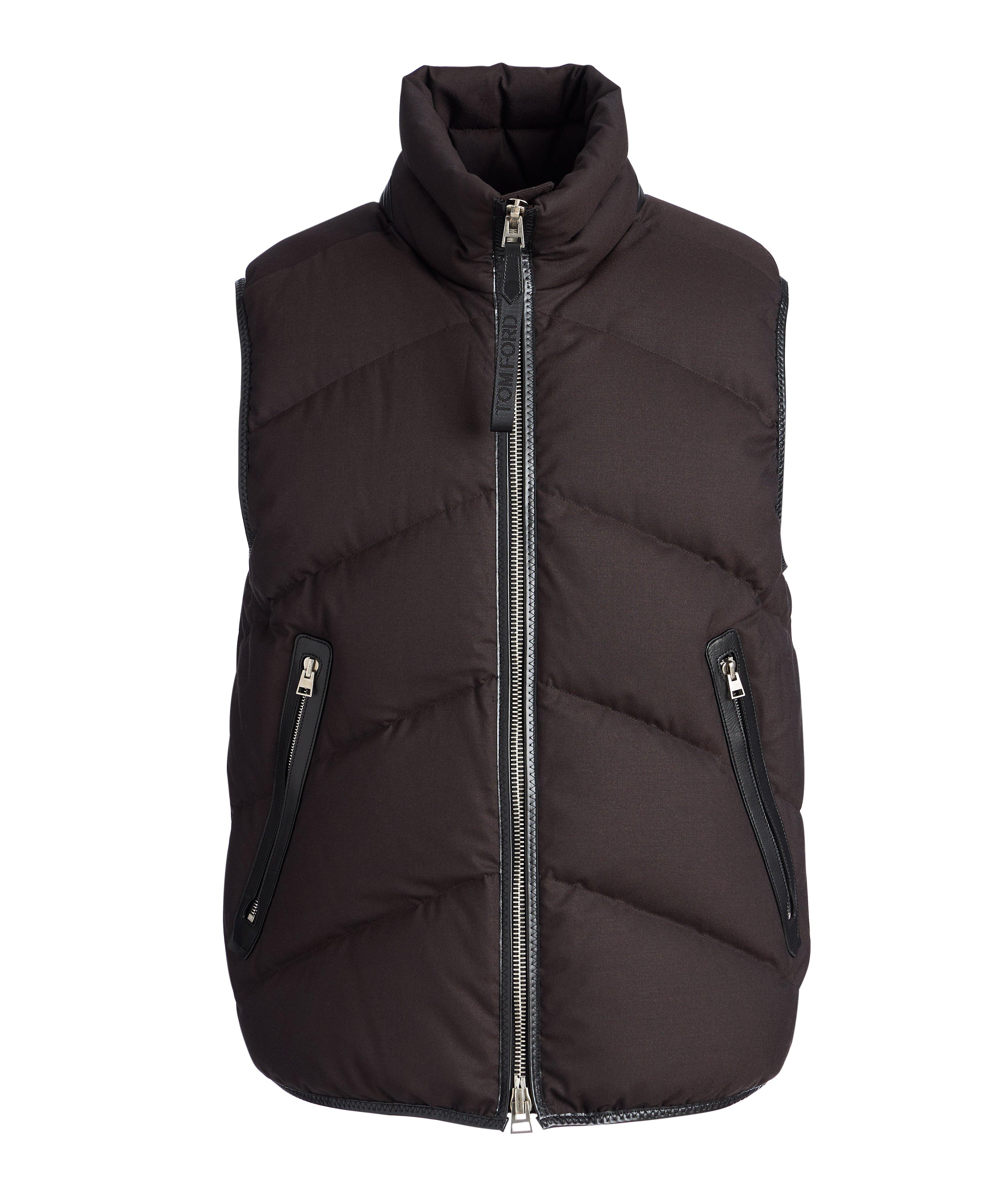 Quilted Down-Filled Wool Vest image 0