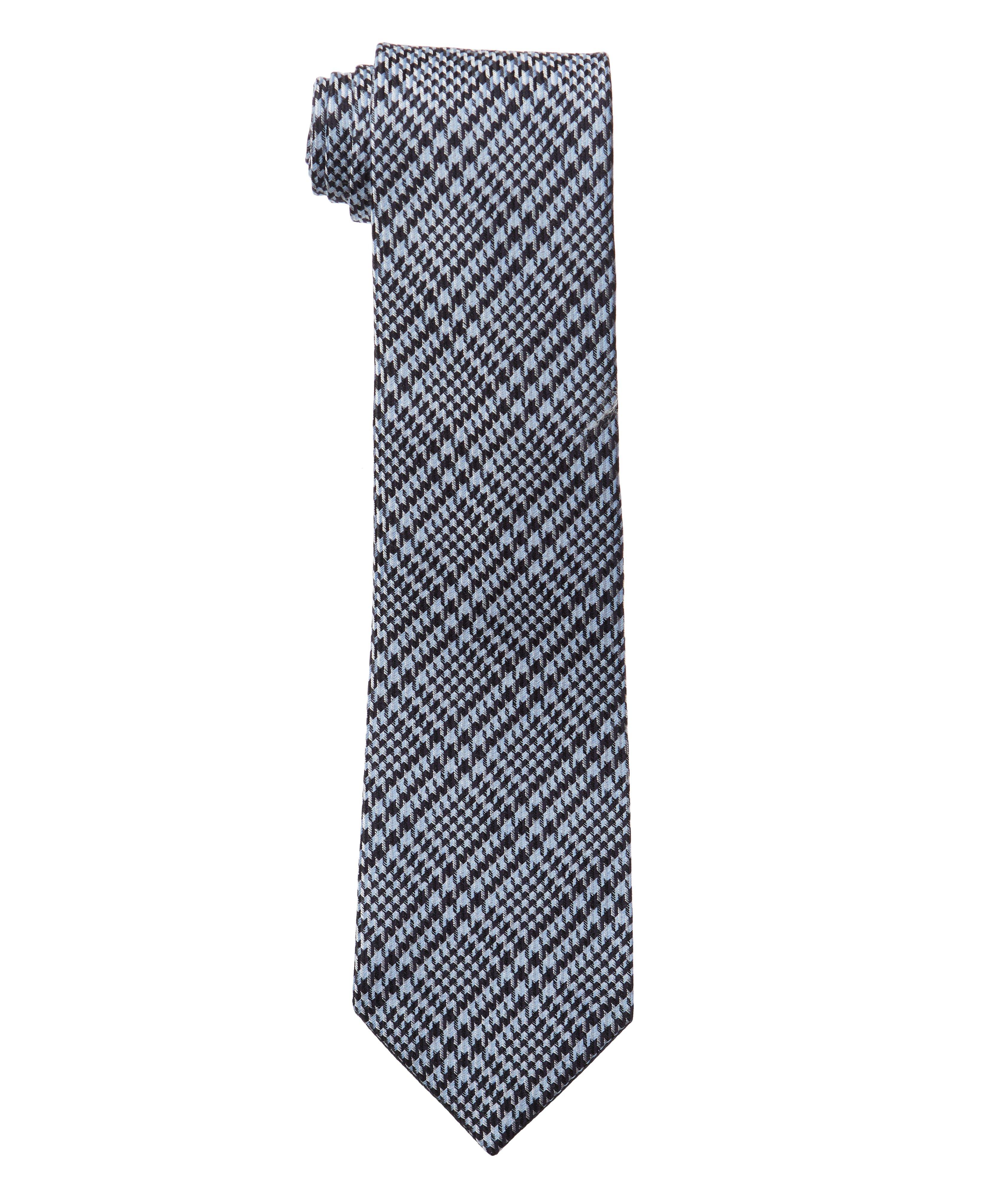 Houndstooth Check Silk-Wool Tie image 0