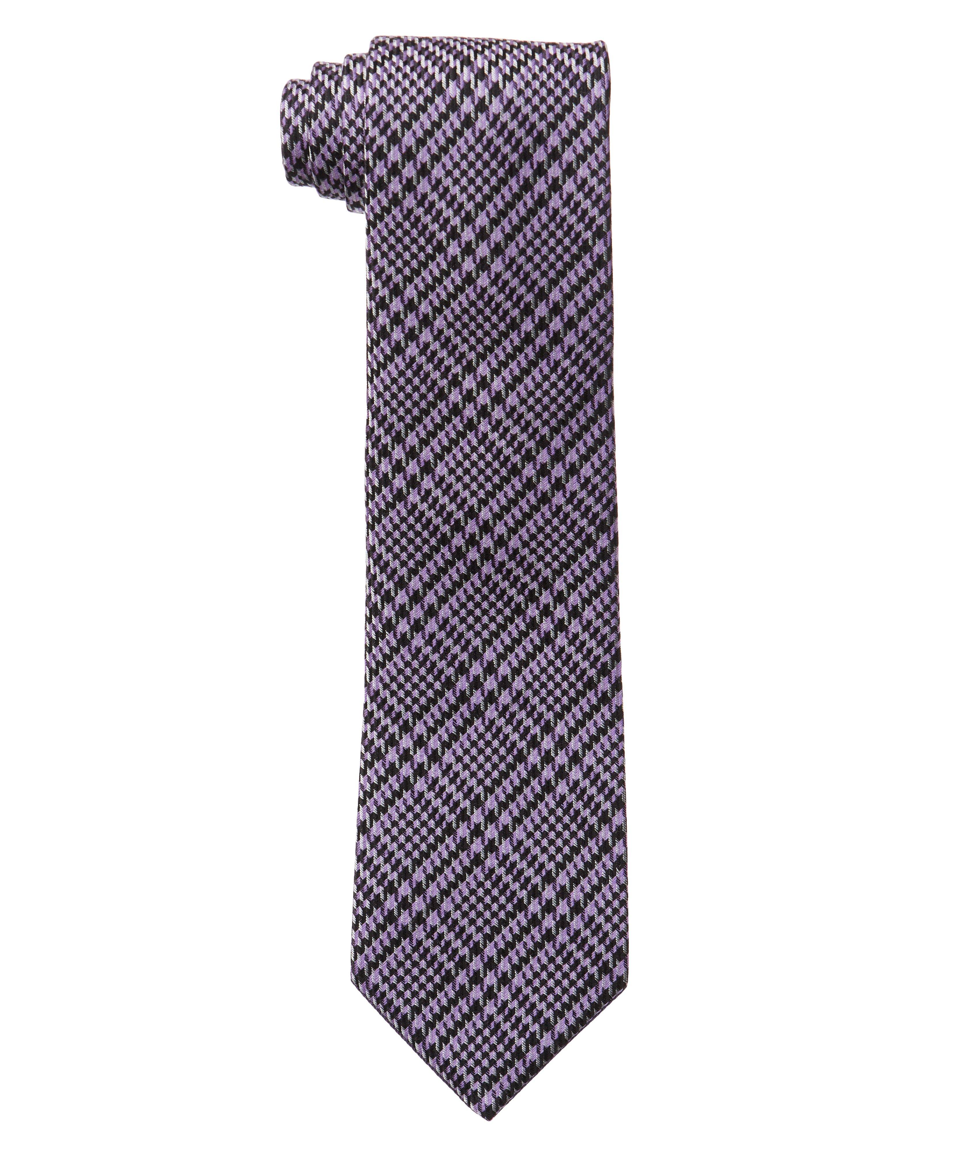 Houndstooth Check Silk-Wool Tie image 0