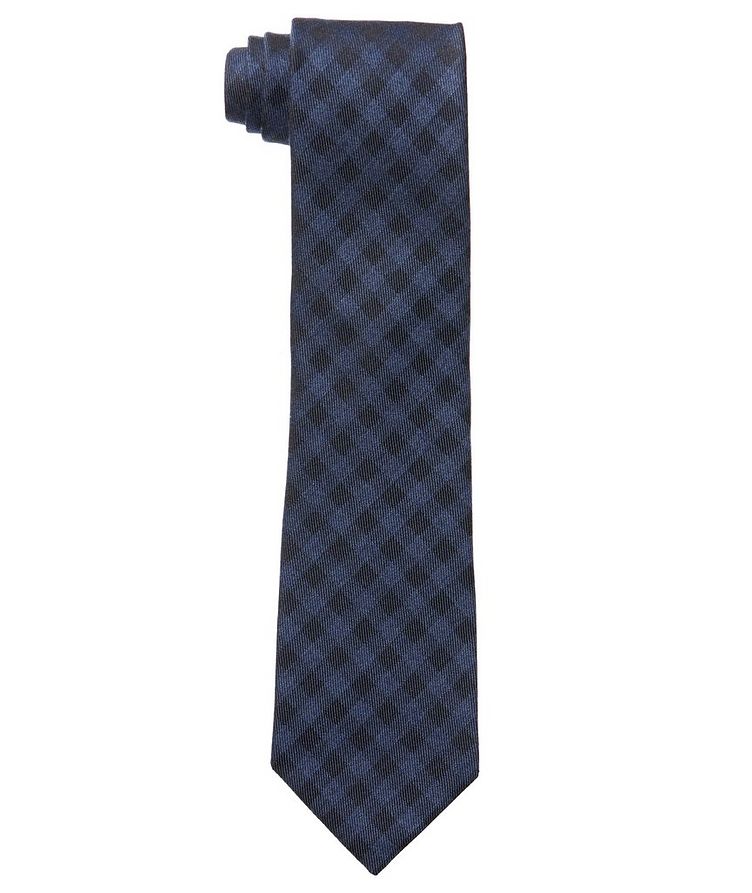 Gingham Silk-Cashmere Tie image 0