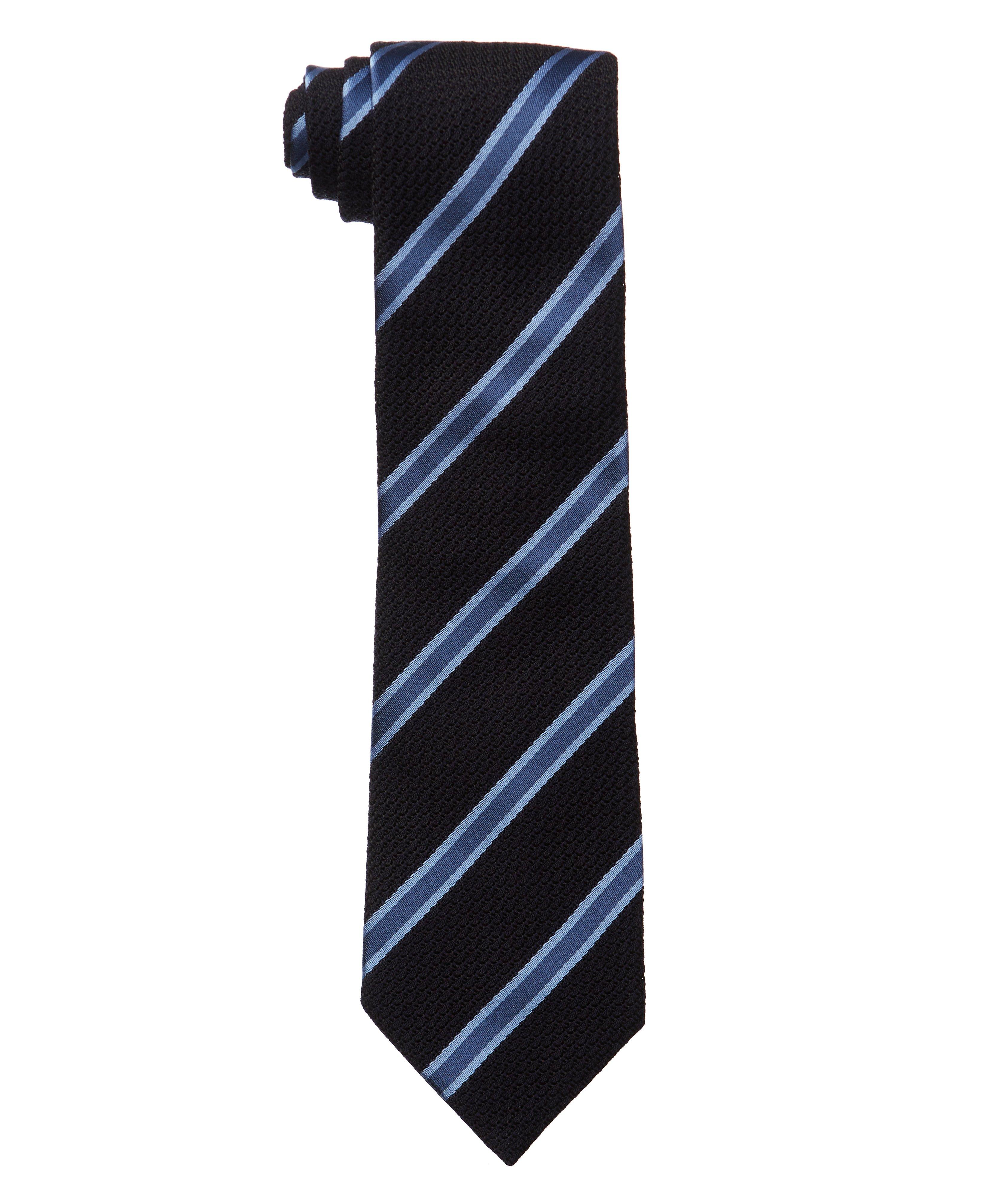 Striped Silk-Wool Tie image 0