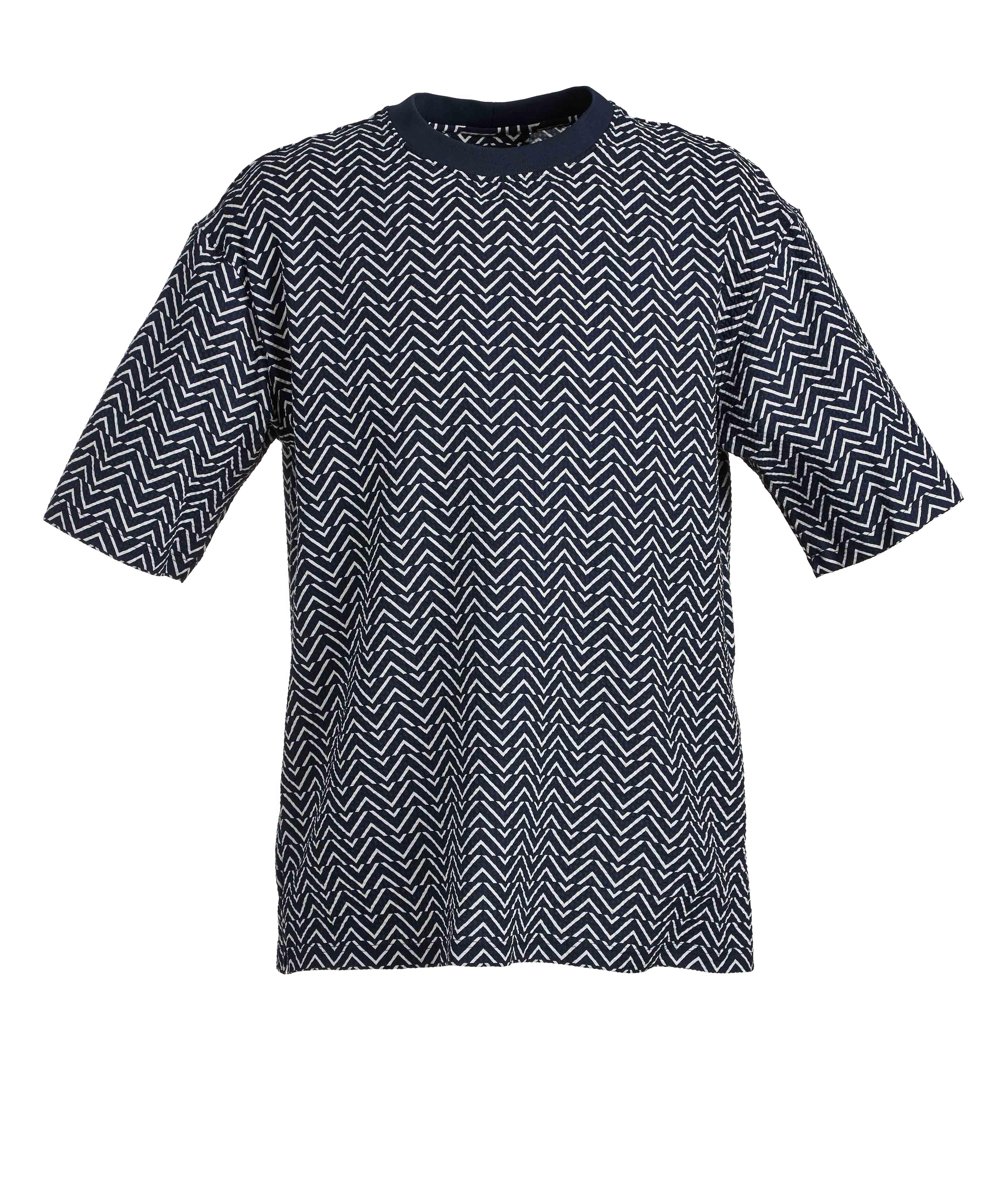 T-shirt en mélange de coton à motif géométrique image 0
