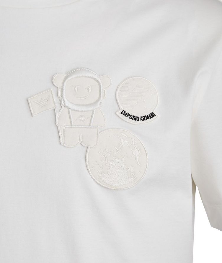 Manga Bear Astronaut Embroidered T-Shirt image 1