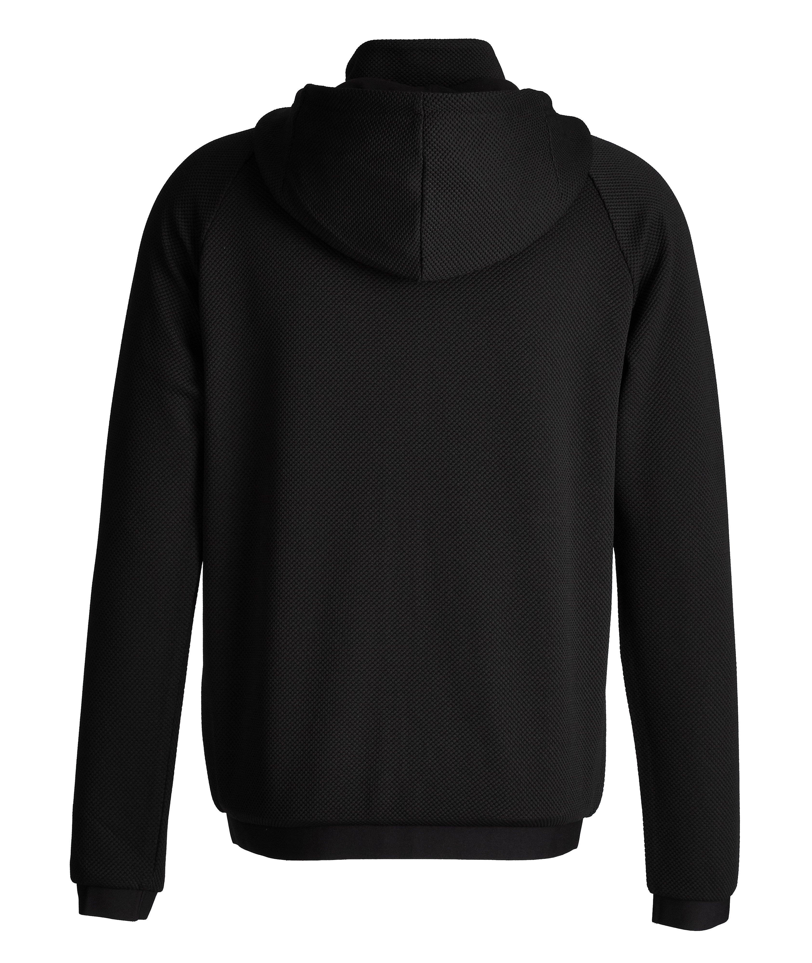 Mesh Stretch Knit Zip-Up Hoodie image 1