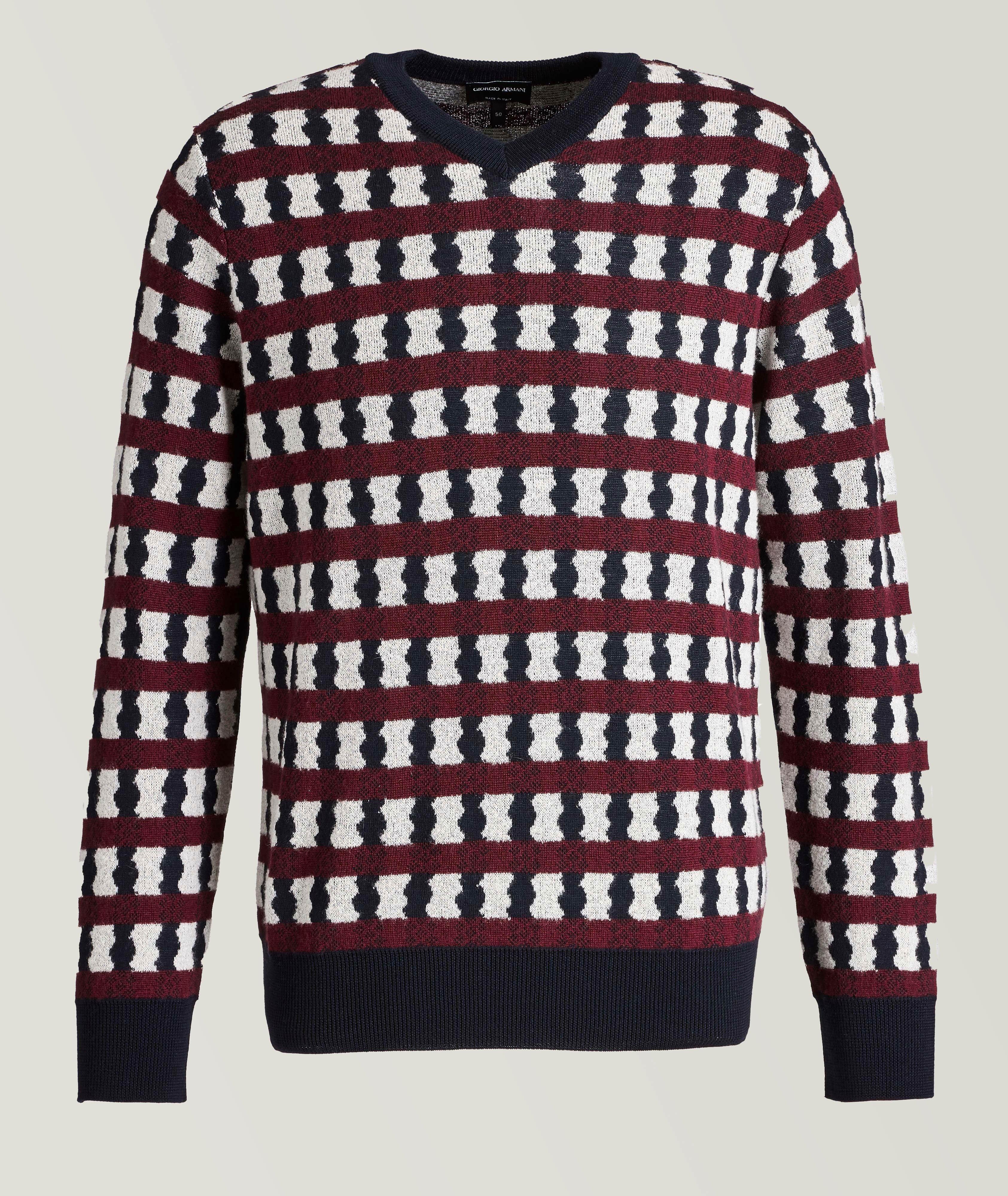 Geometric Print Wool, Cashmere & Silk Sweater image 0