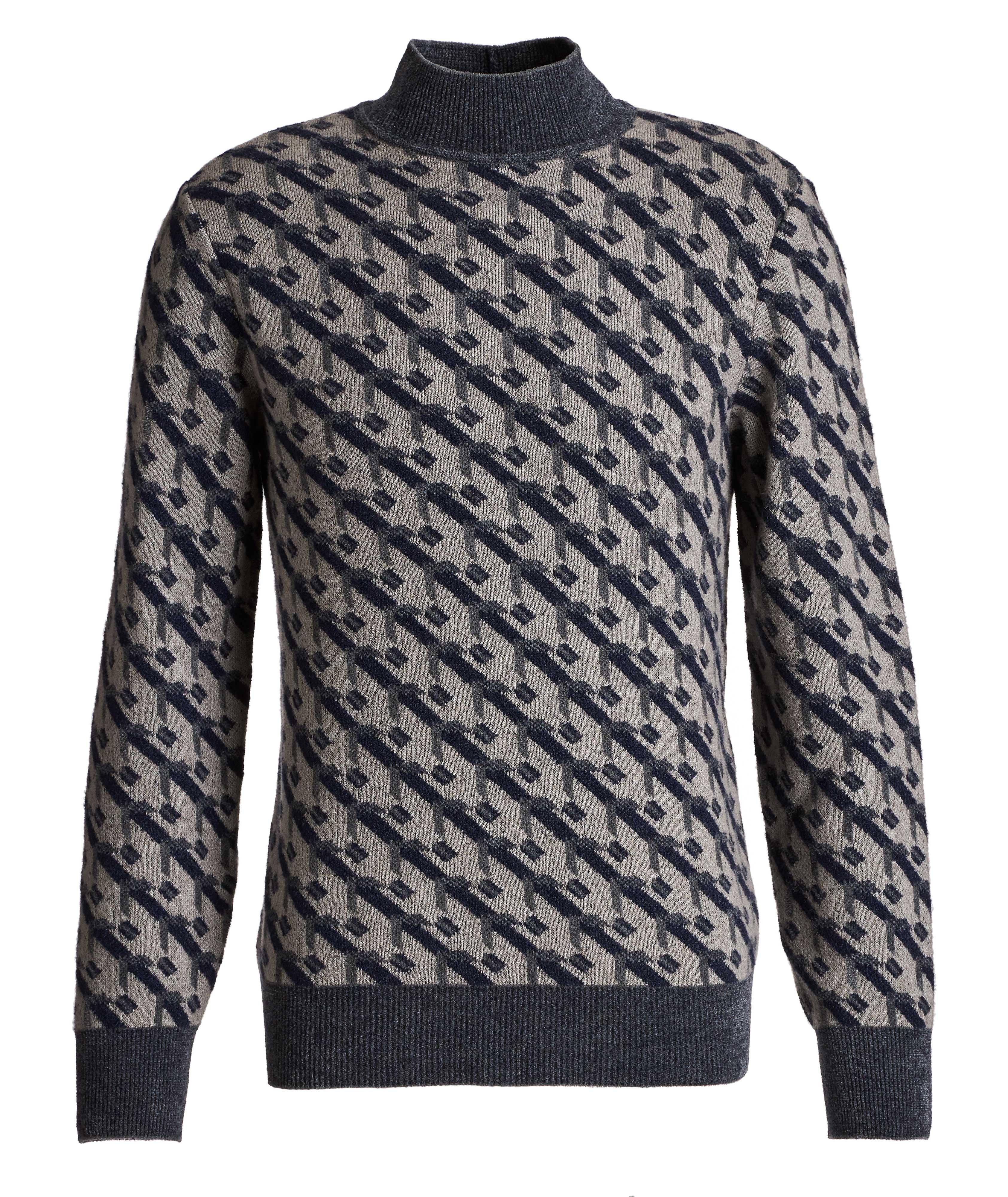 Geometric Print Cashmere-Blend Sweater image 0