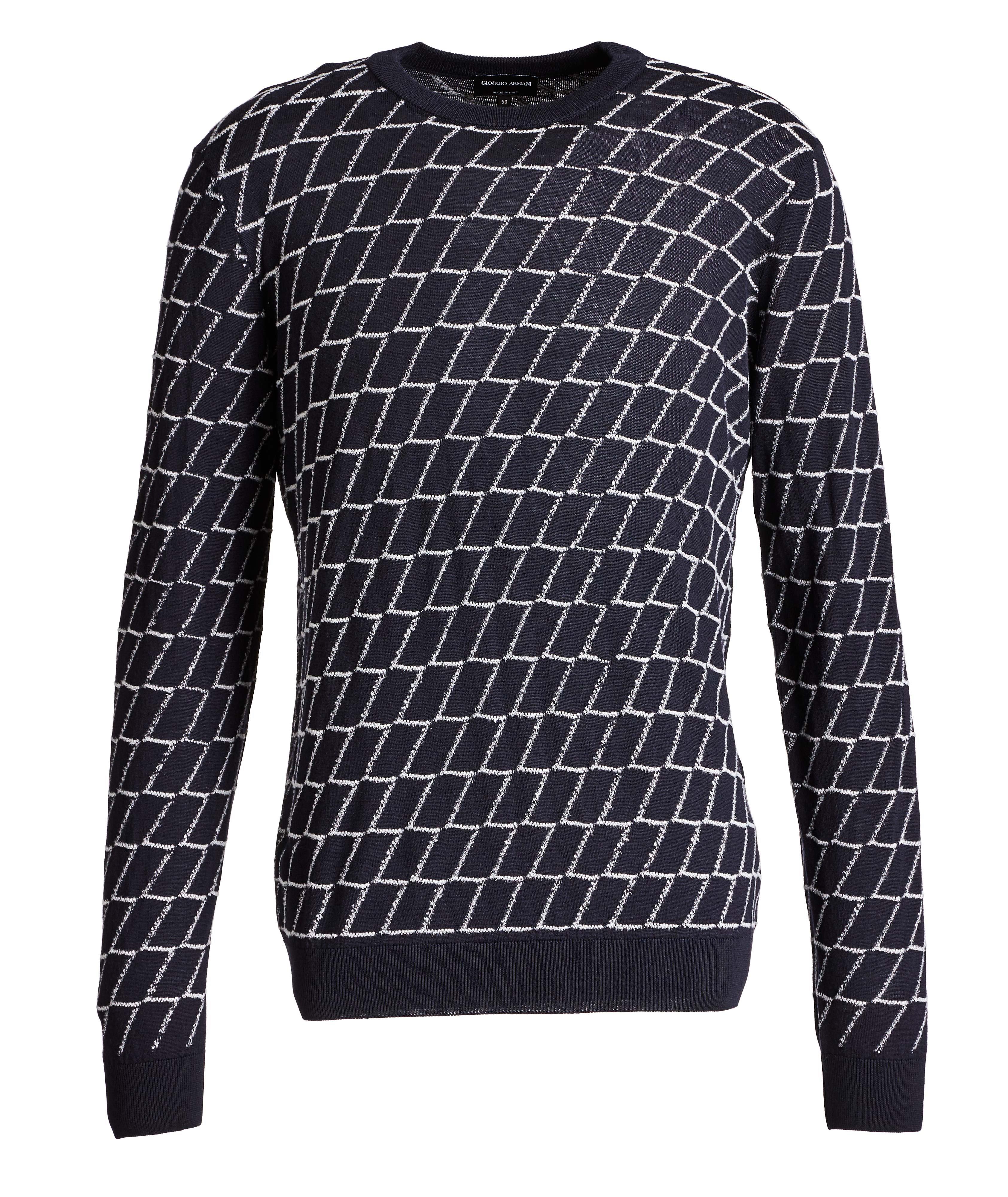Textured Geometric Print Sweater image 0