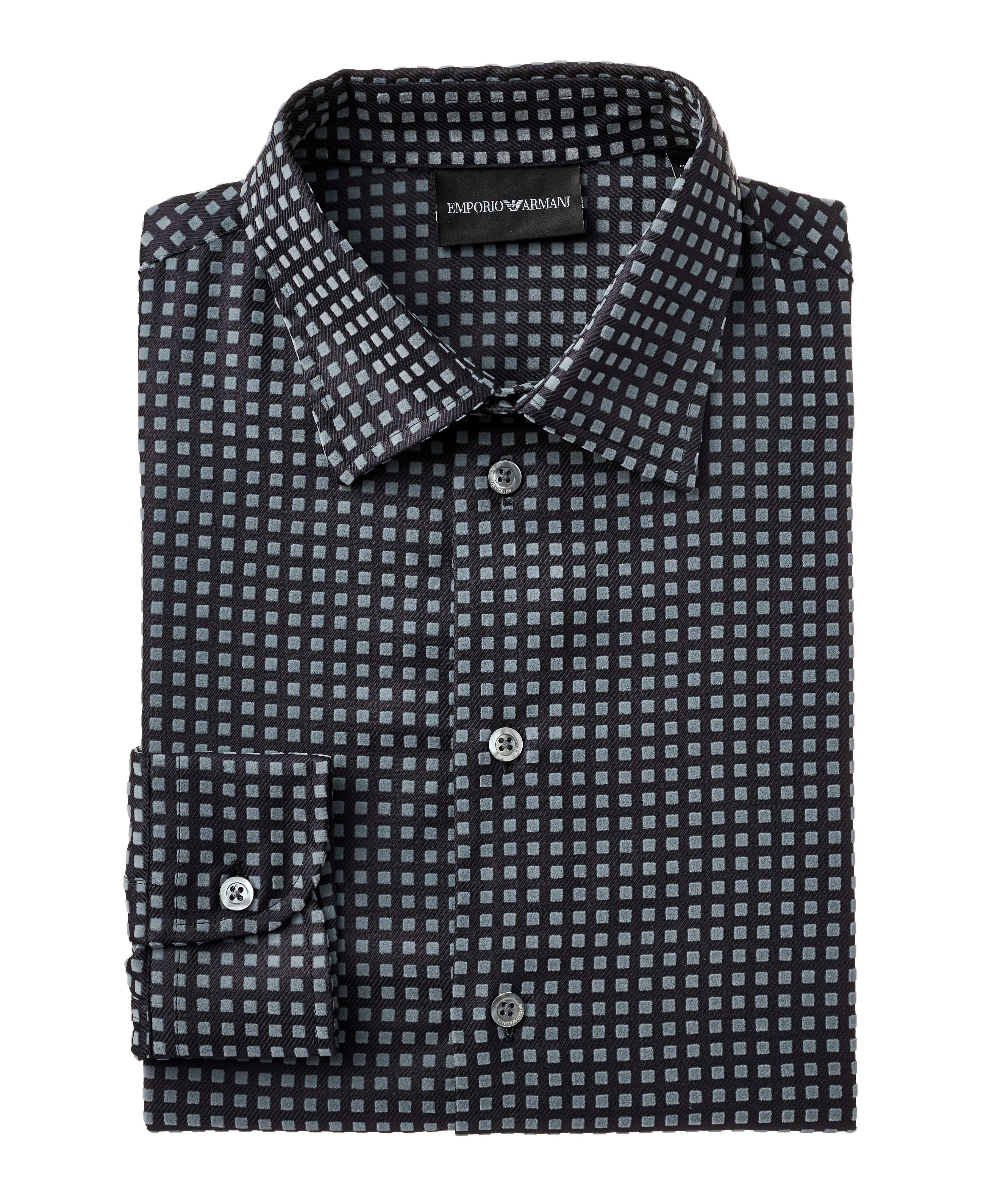 Textured-Geometric Cotton Shirt image 0