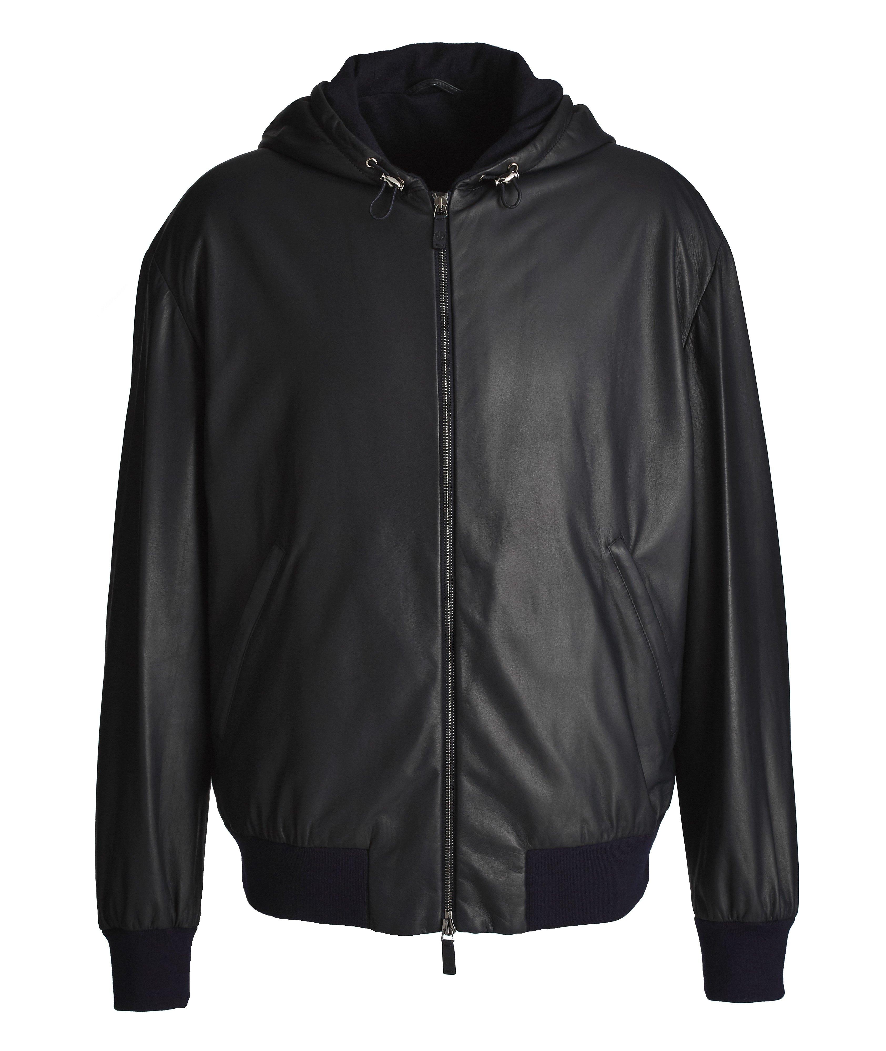 Hooded Leather Jacket image 0