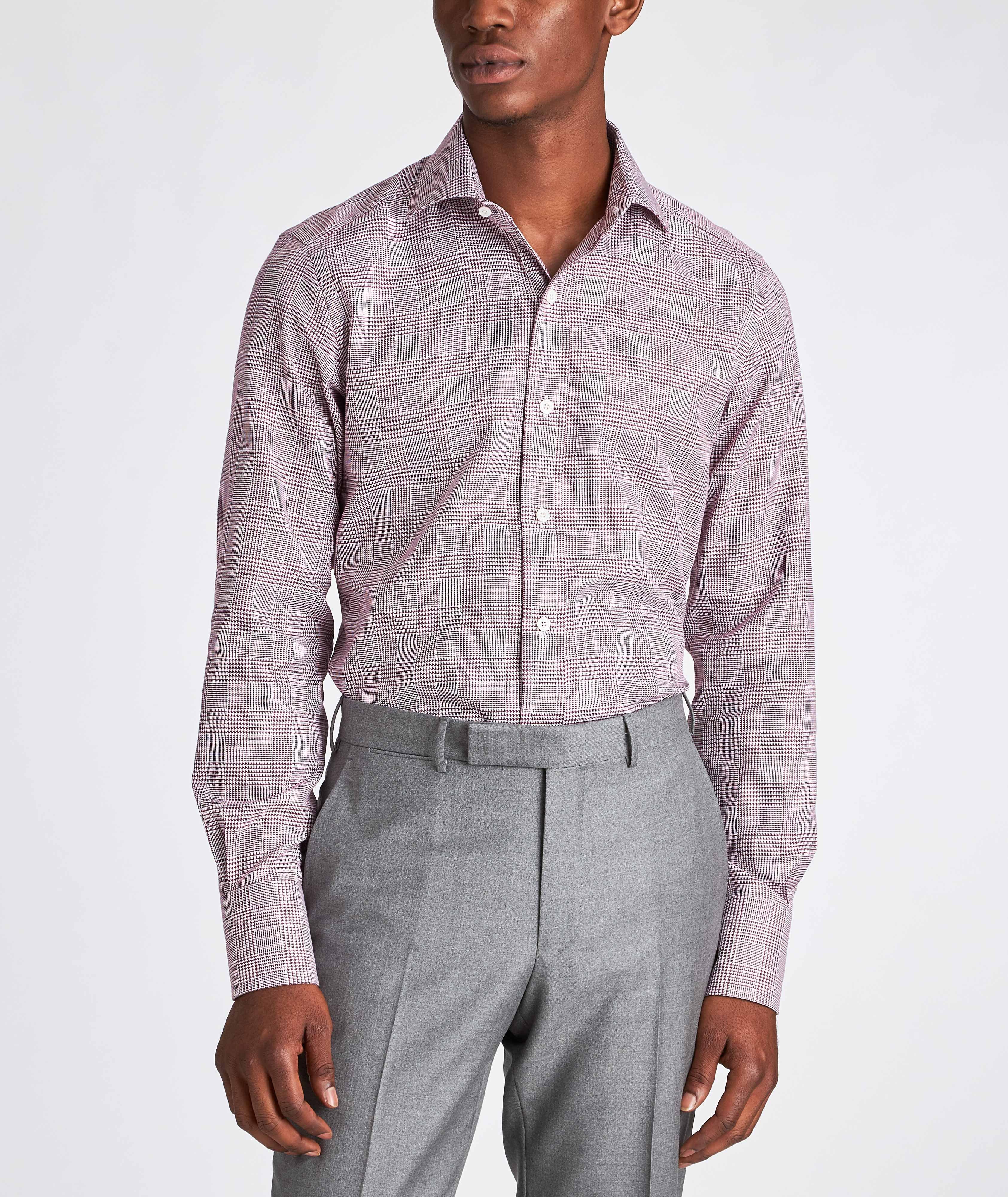 Slim Fit Glen-Checked Dress Shirt image 1