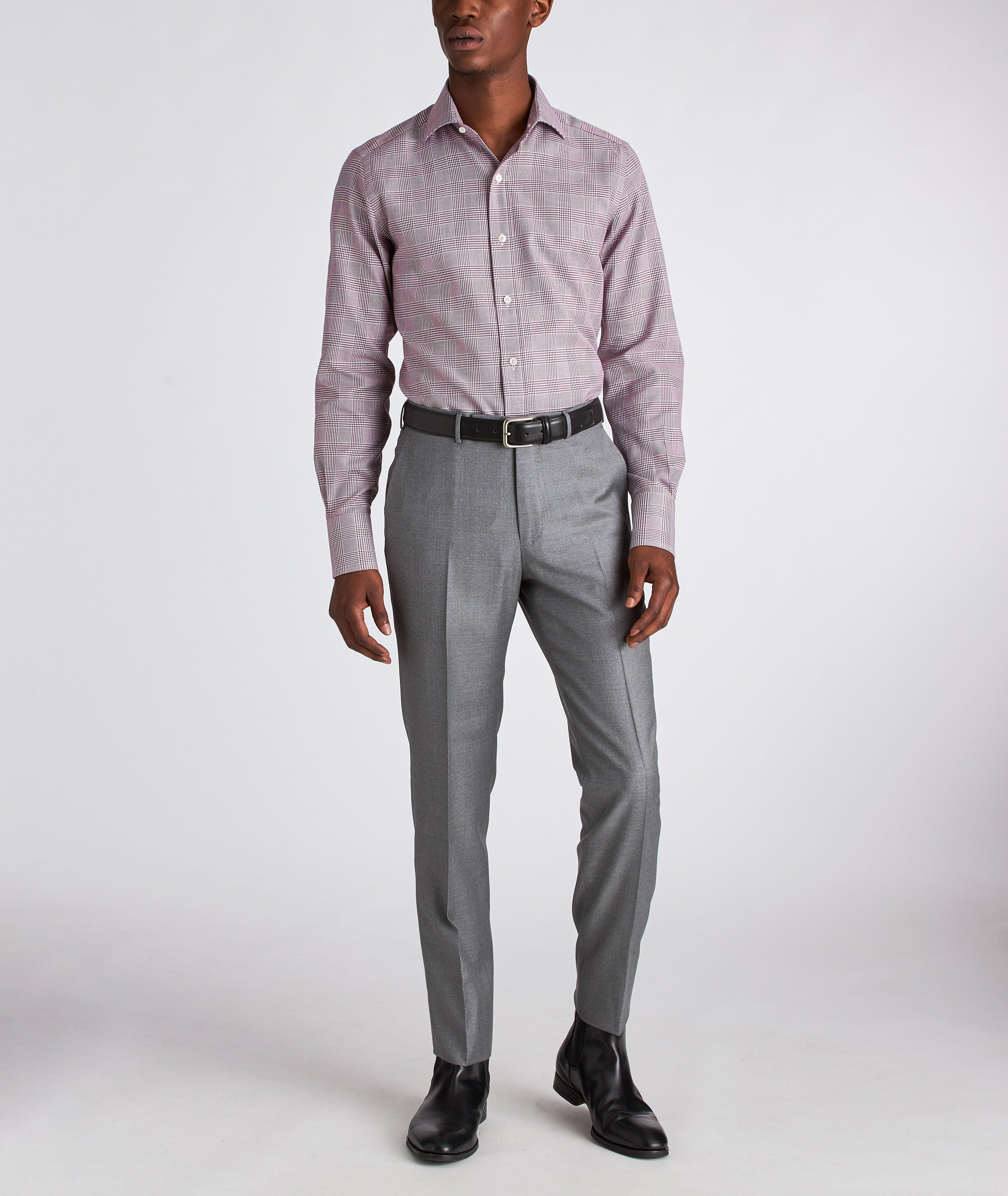 Slim Fit Glen-Checked Dress Shirt image 4