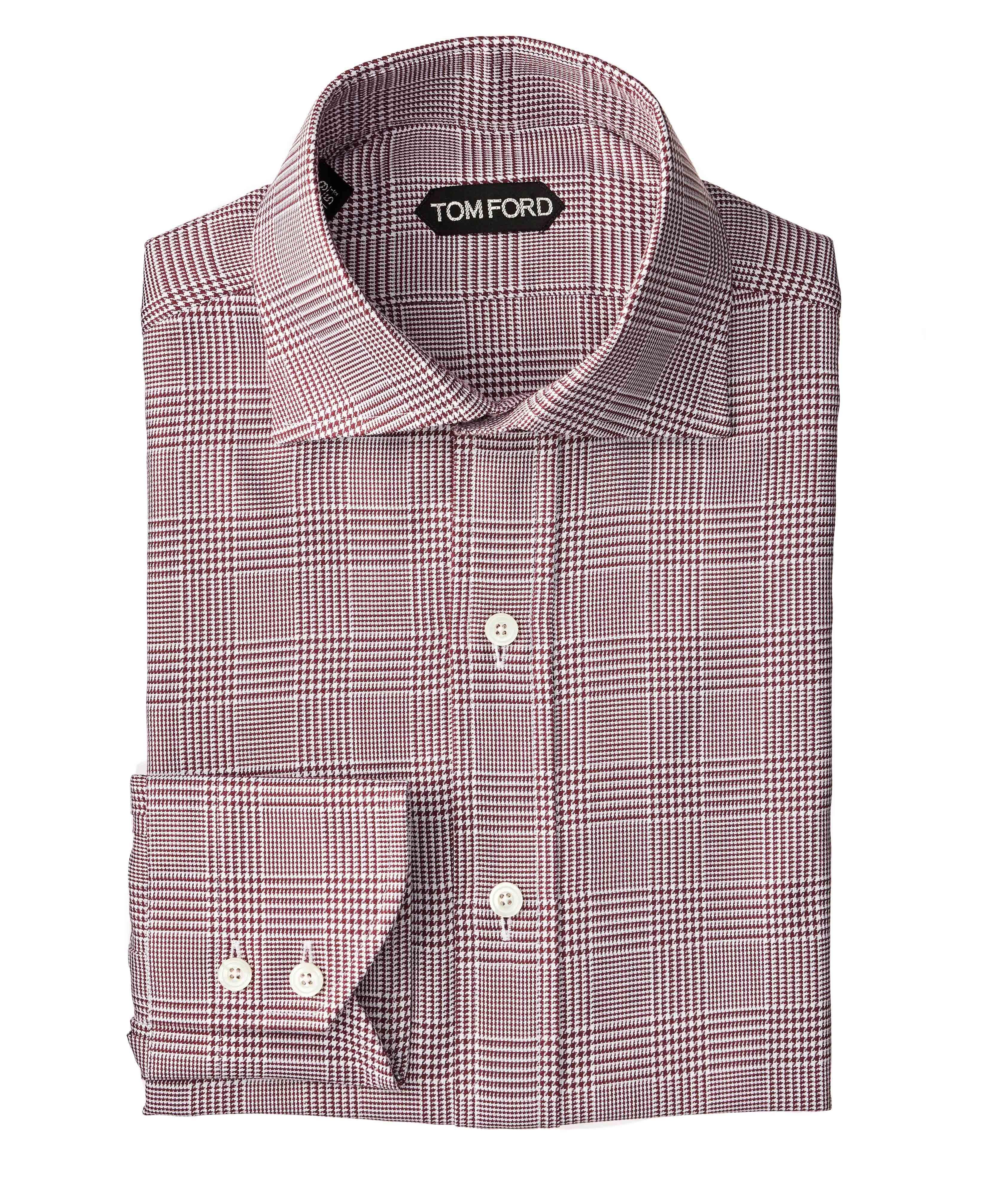 Slim Fit Glen-Checked Dress Shirt image 0