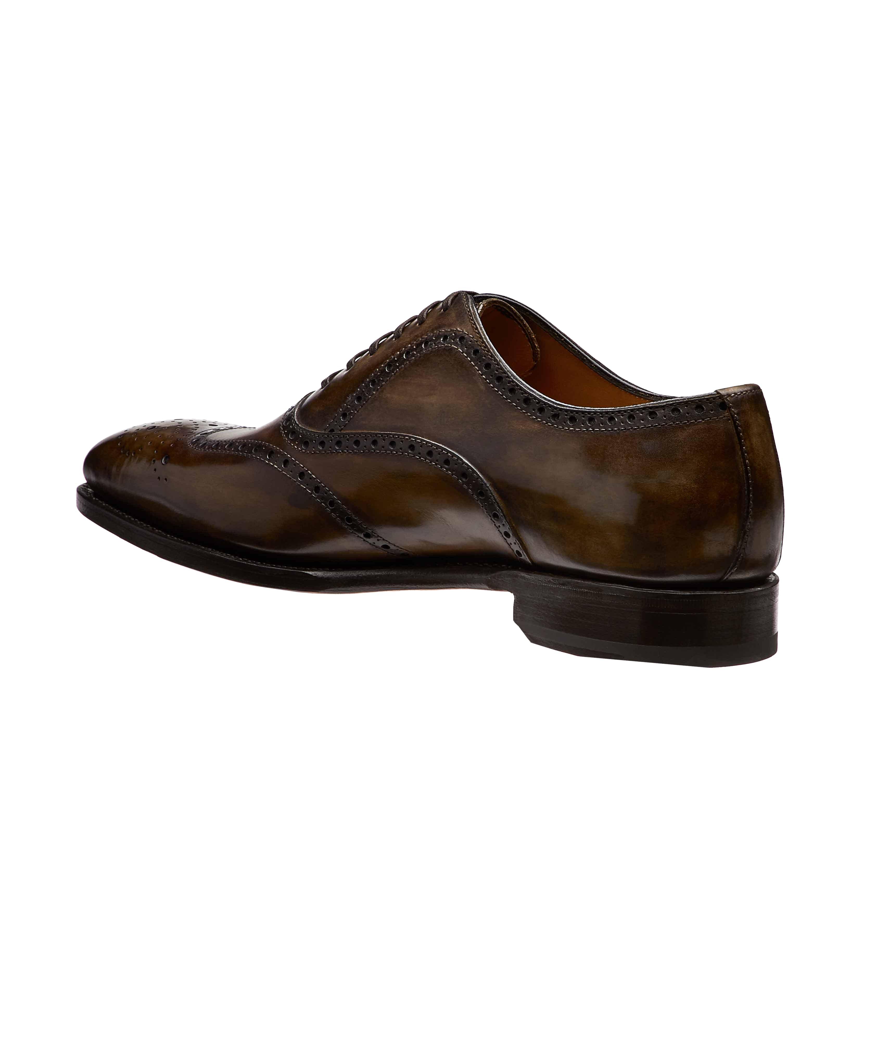 Embossed Cap-Toe Leather Oxfords image 1