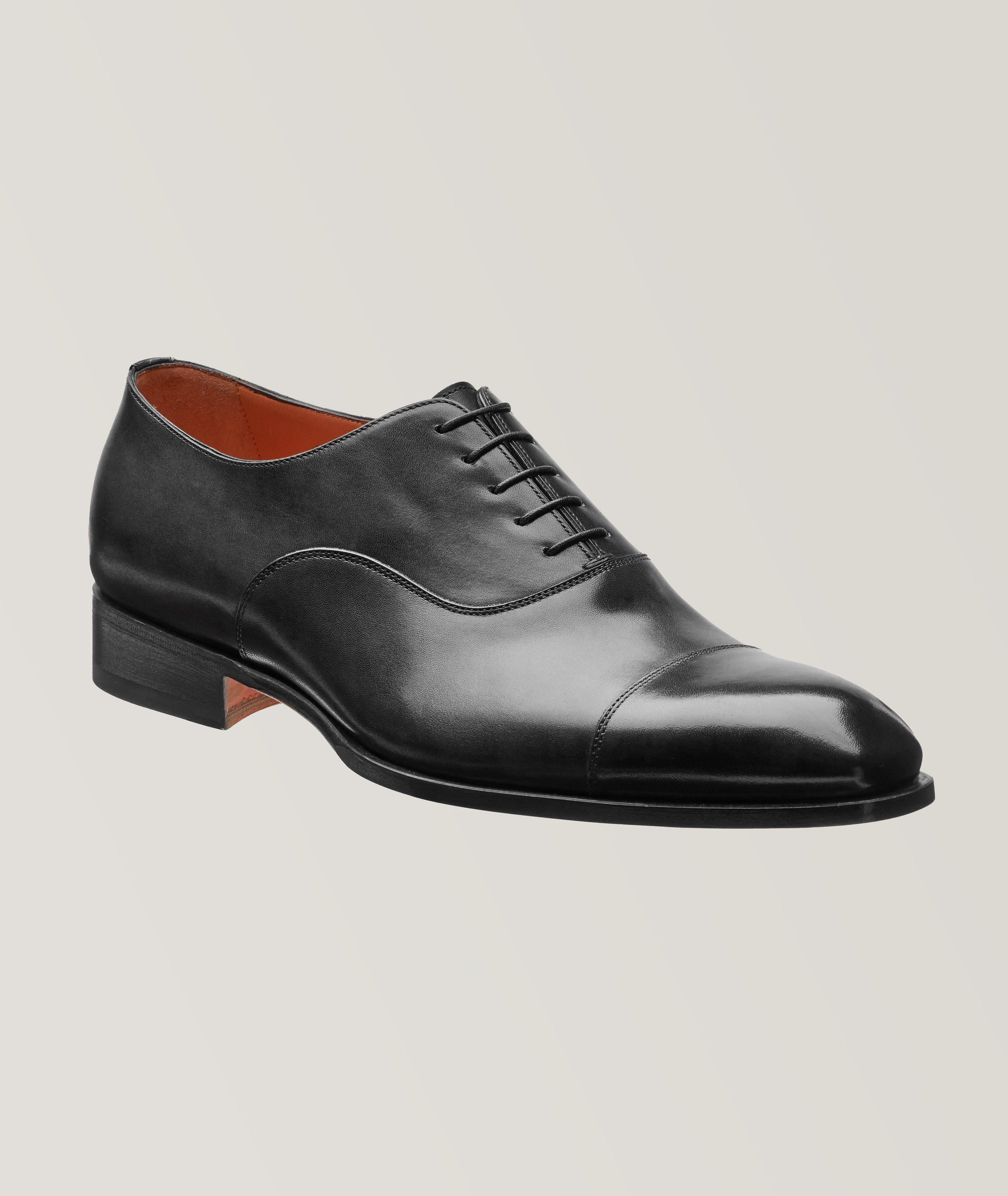 Santoni Cap-Toe Leather Oxfords