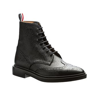 Thom Browne Wingtip Pebbled Leather Boots