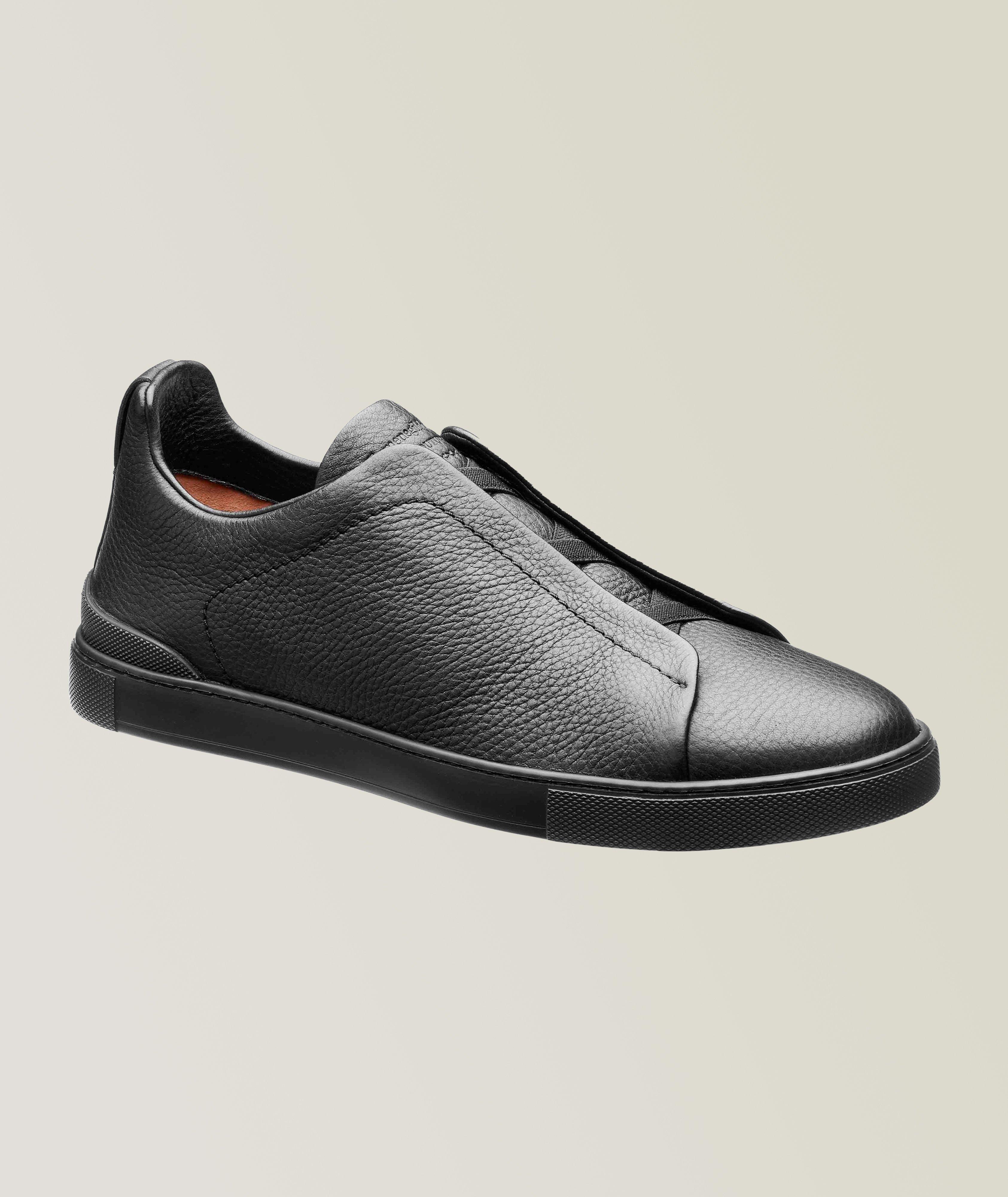 ZEGNA Leather Triple Stitch Sneakers