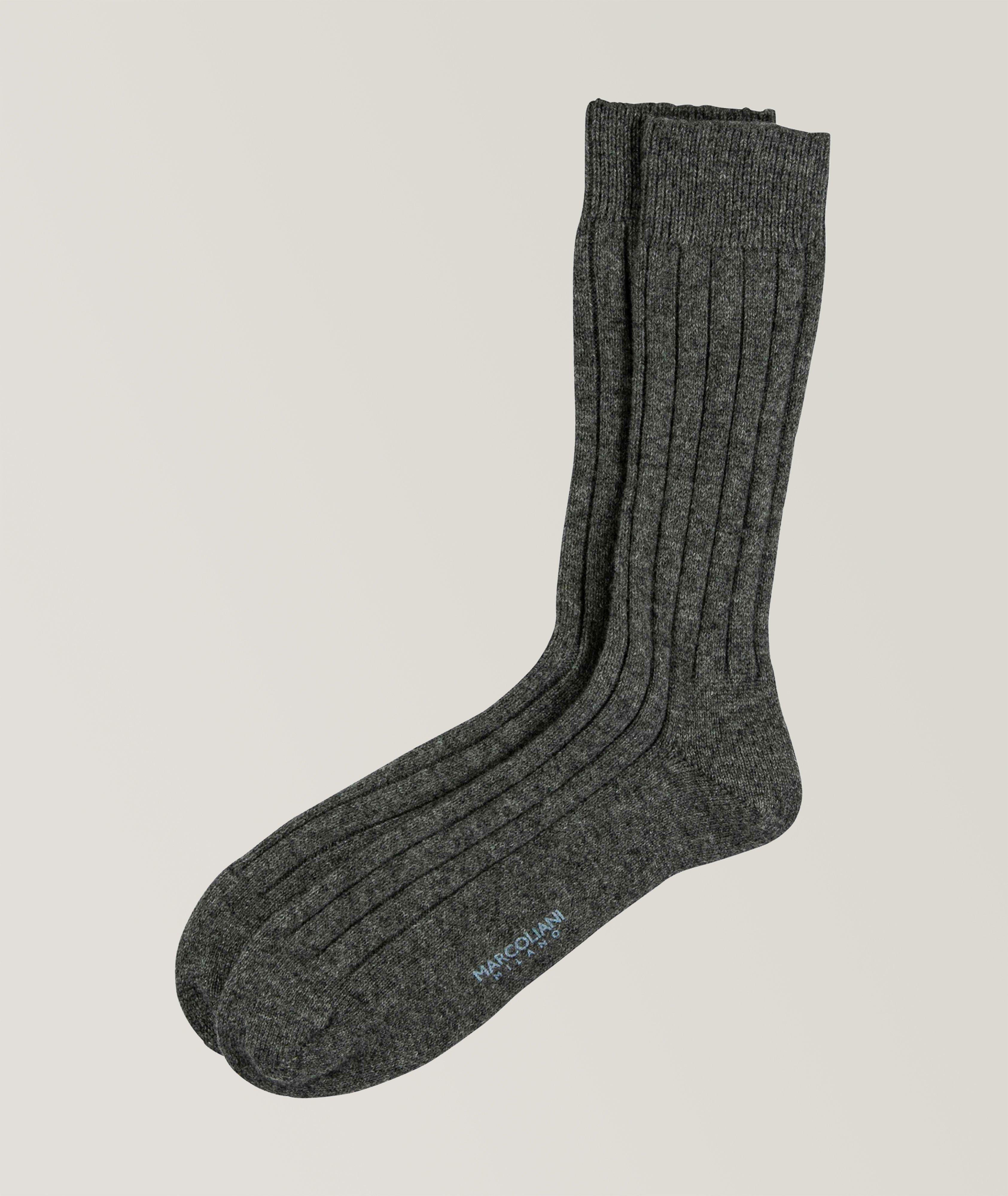 Marcoliani Men's Italian Fine Merino Wool Fancy Circo Mid Calf Socks –