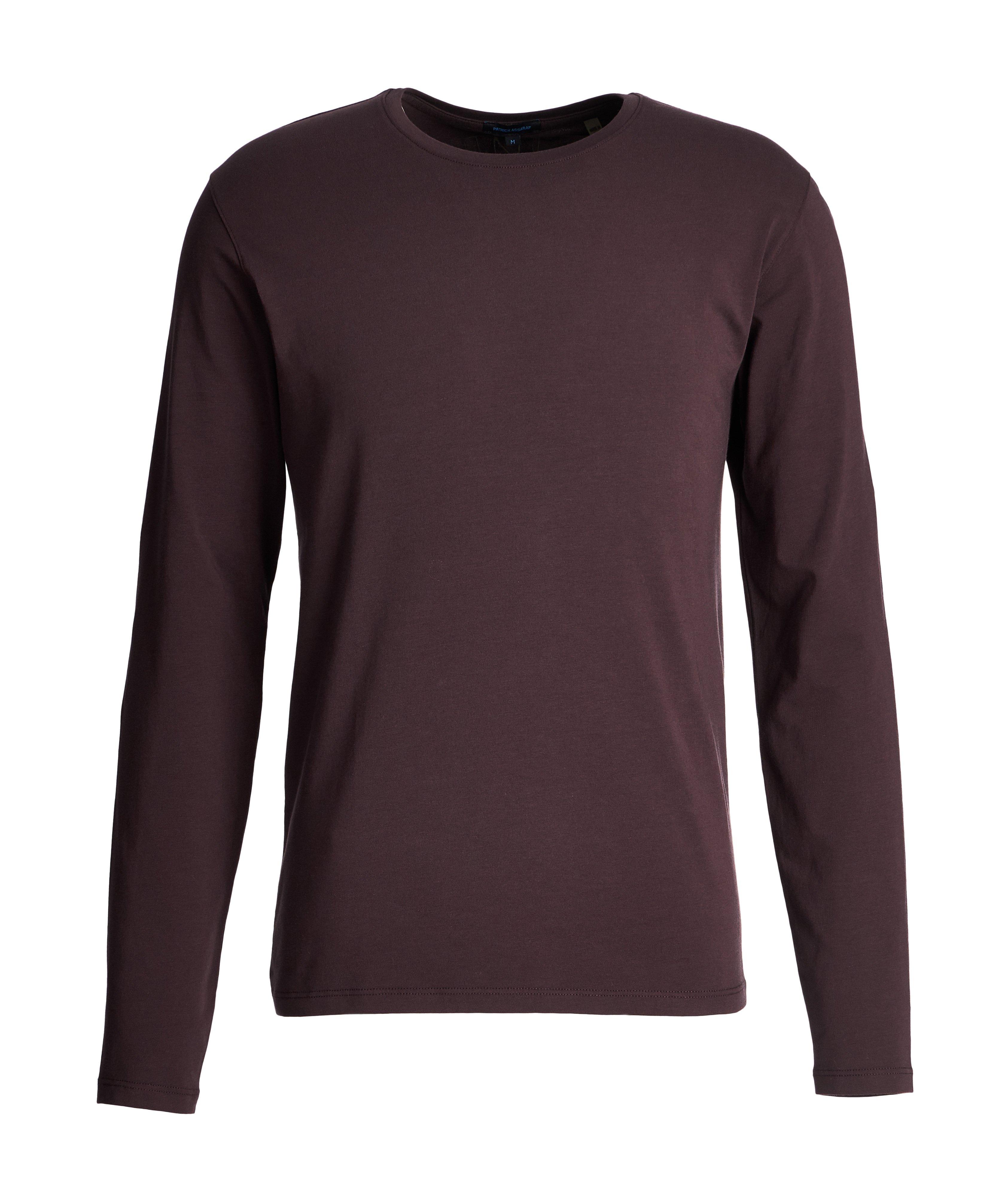Long-Sleeve Stretch-Pima Cotton T-Shirt image 0