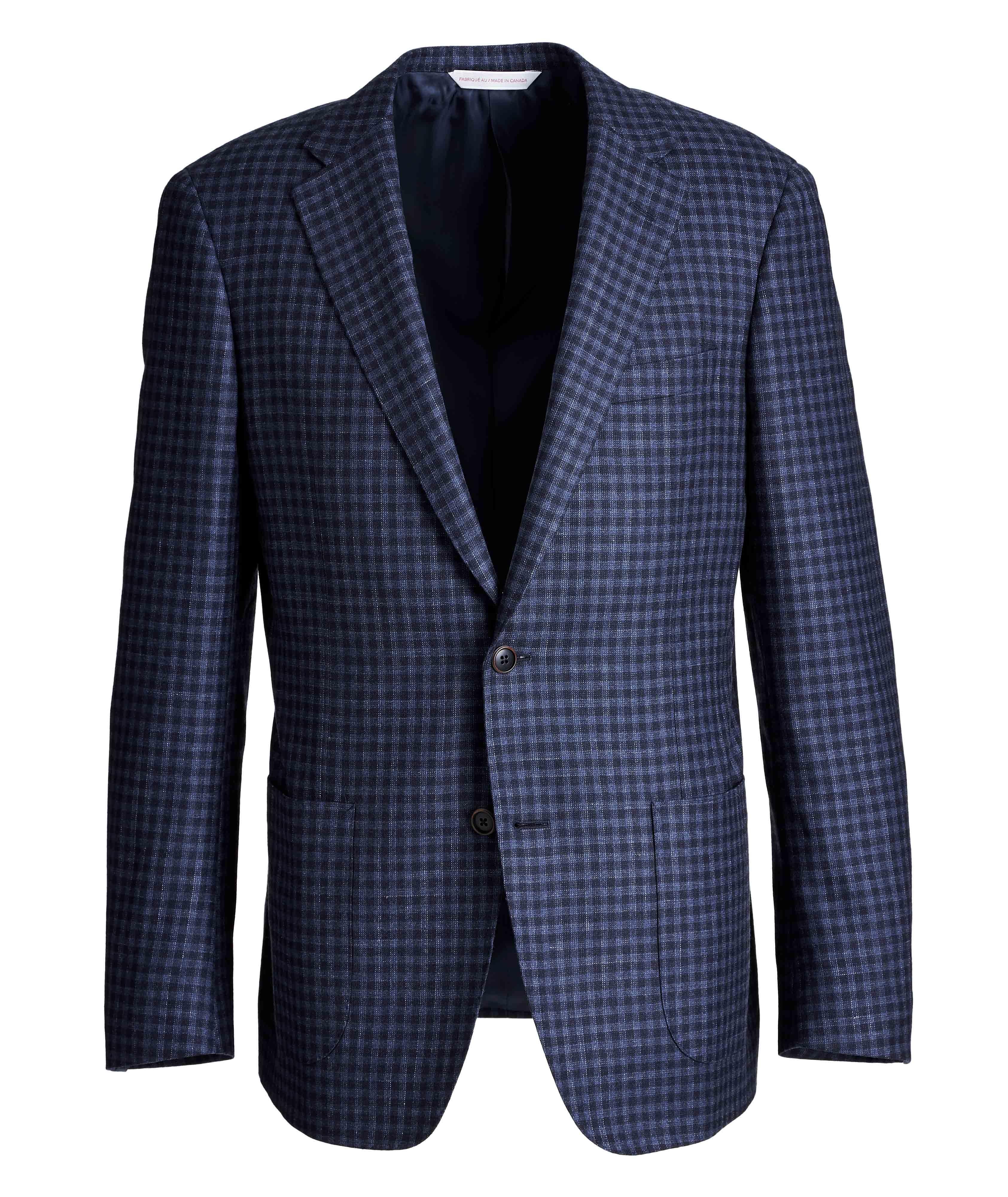 Cosmo Gingham Wool, Silk, and Linen Sports Jacket image 0