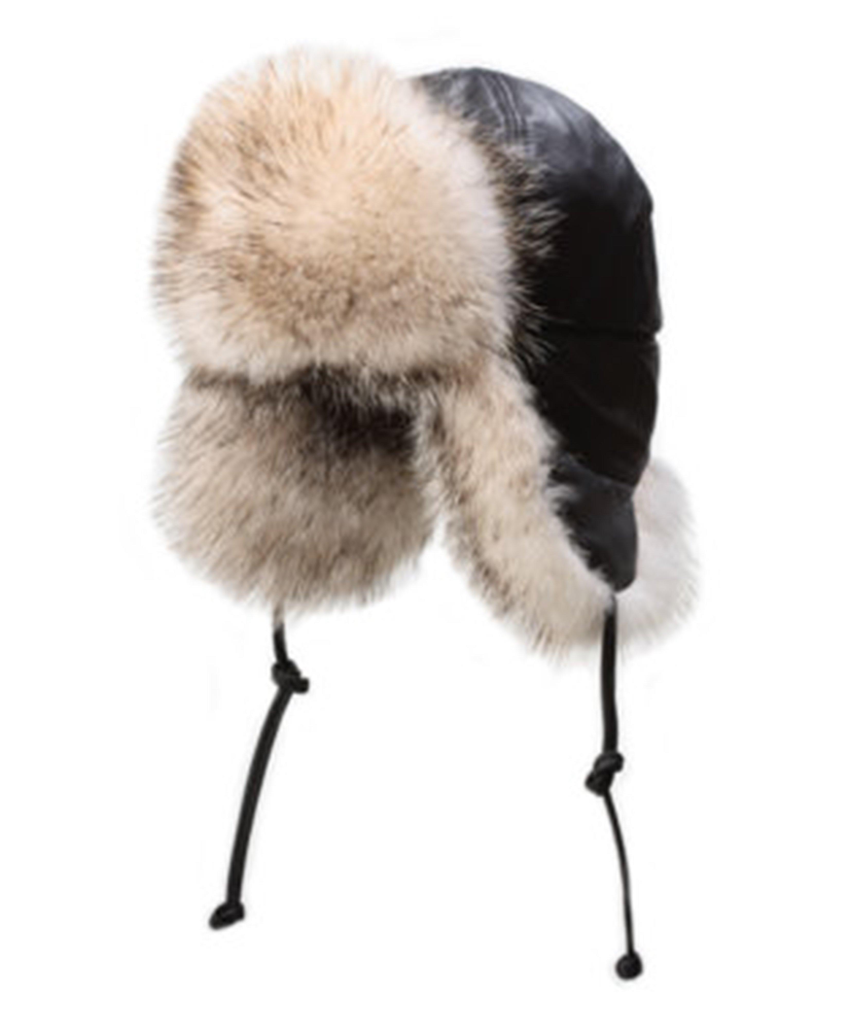 Leather And Badger Fur Aviator Hat image 0