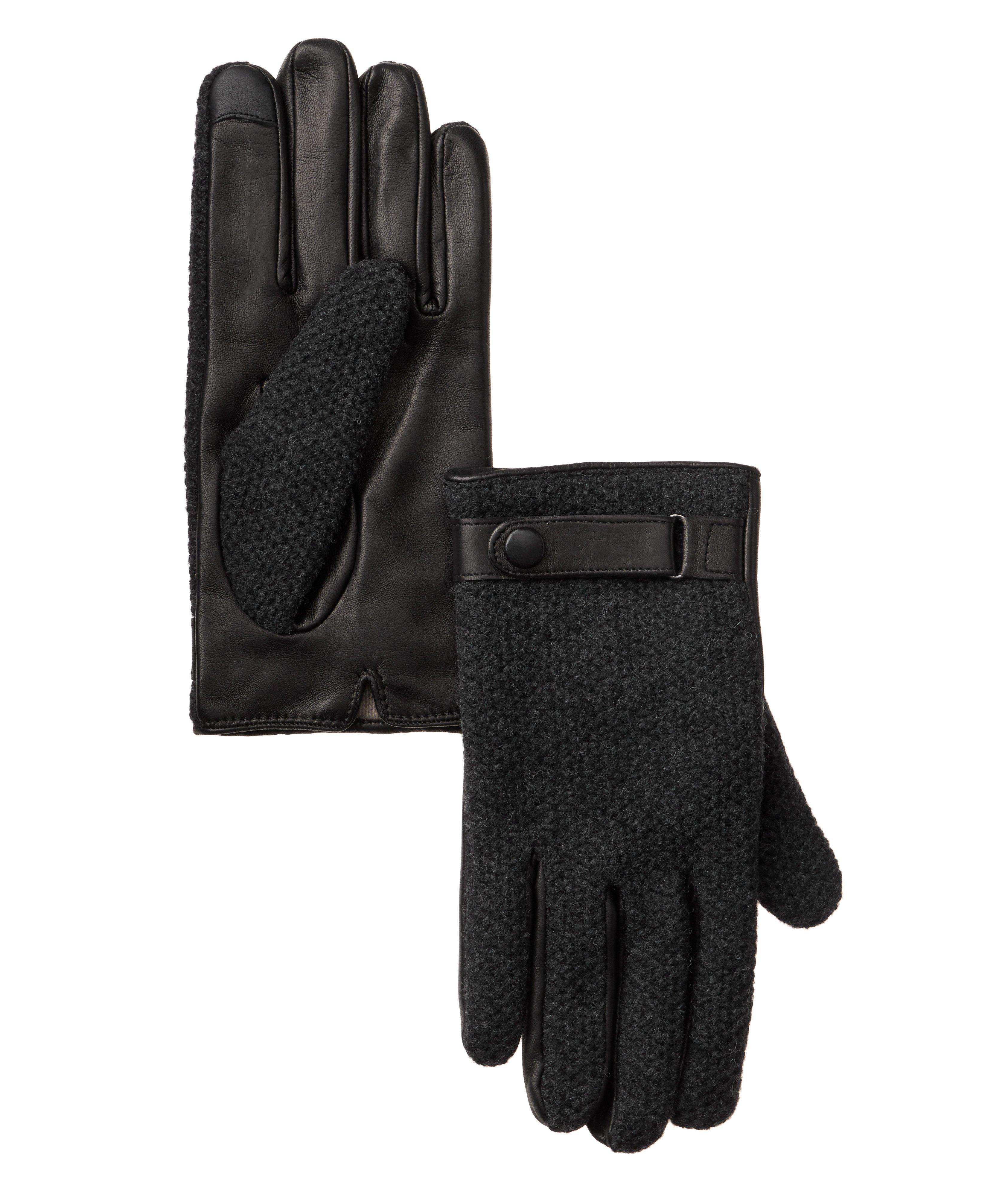 Leather Cashmere Touchscreen Gloves image 0