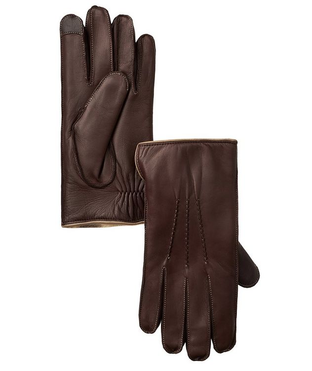 Leather Fur Touchscreen Gloves picture 1
