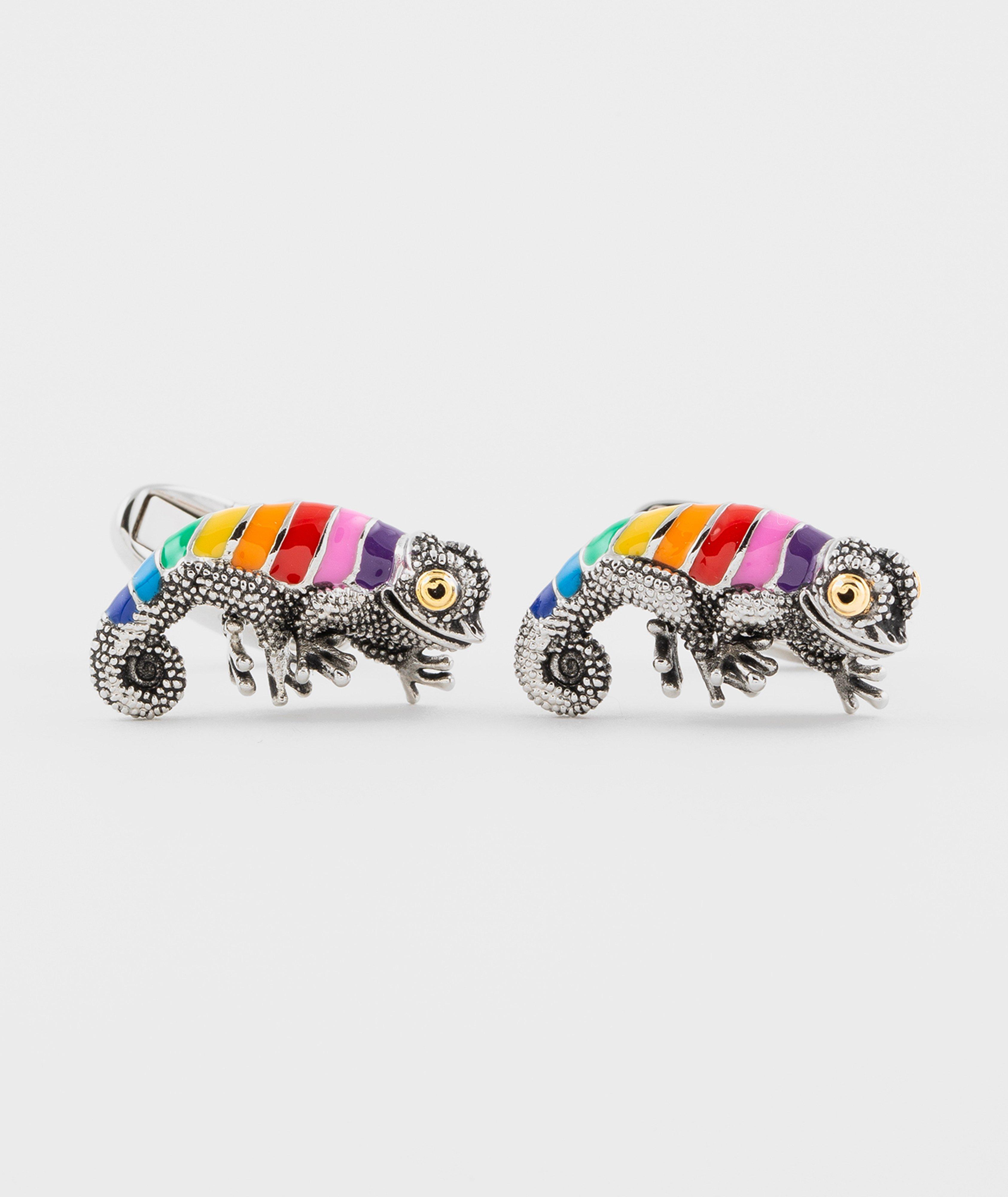 Rainbow Chameleon Cufflinks image 0
