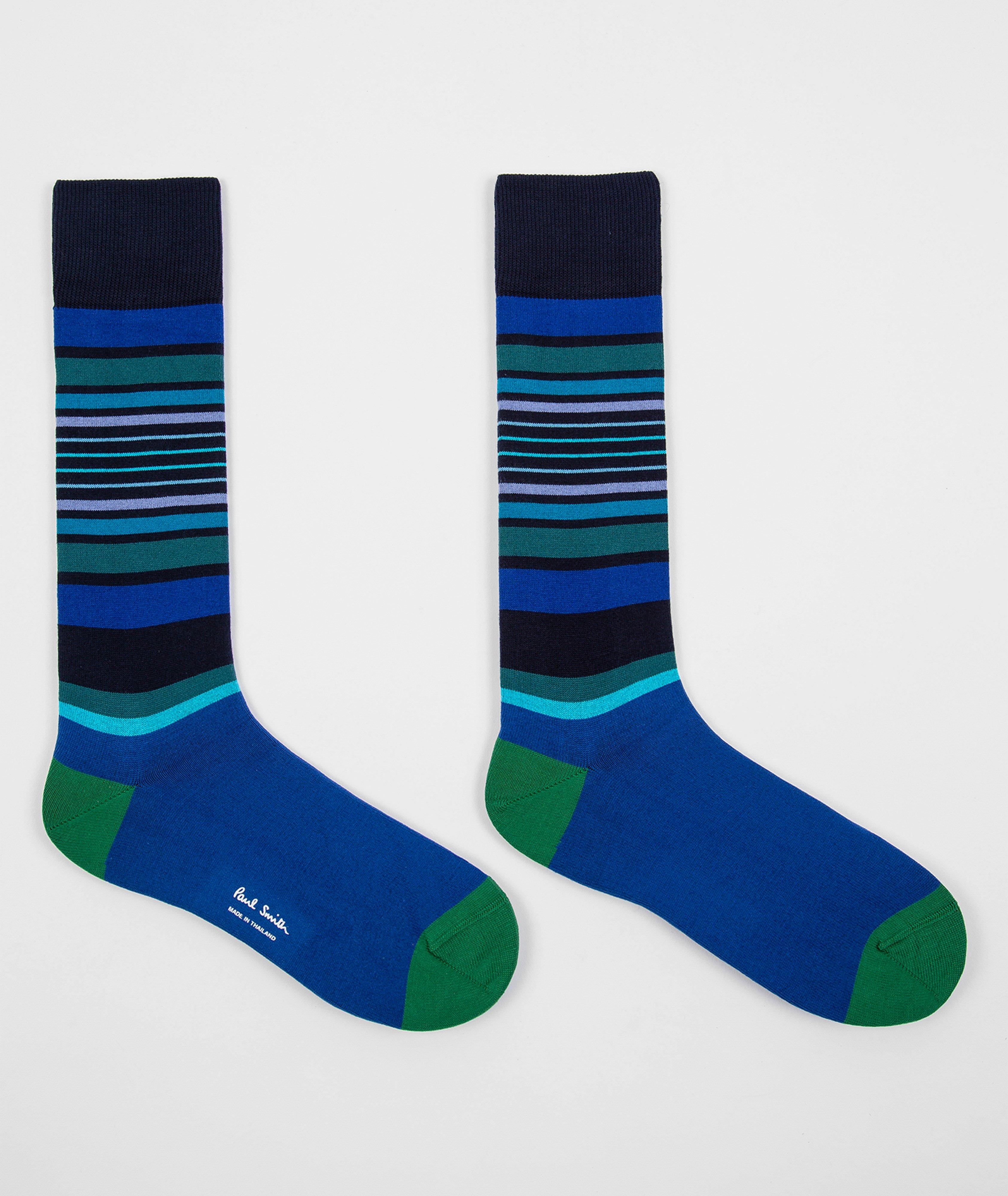 Striped Stretch-Cotton Socks image 2