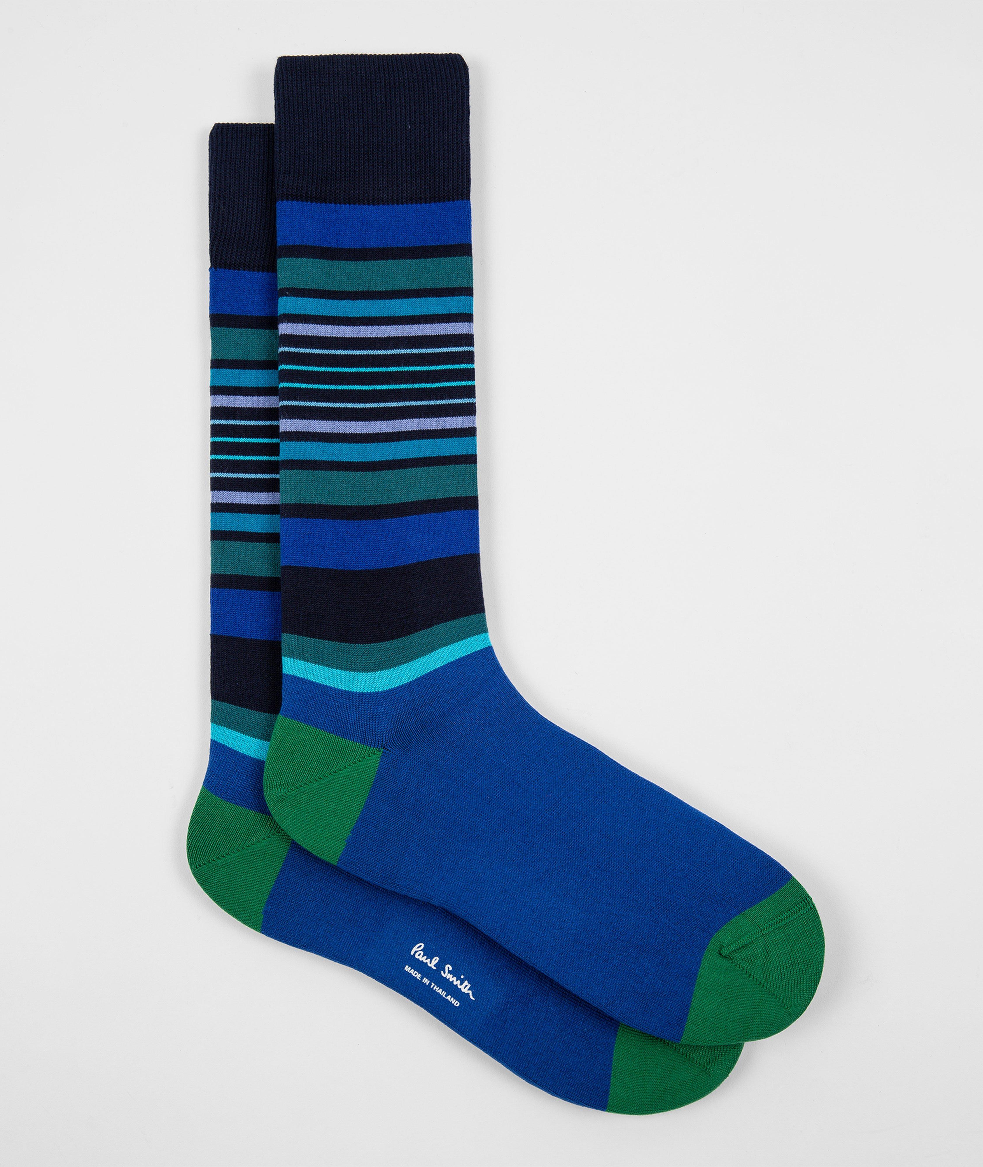 Striped Stretch-Cotton Socks image 0