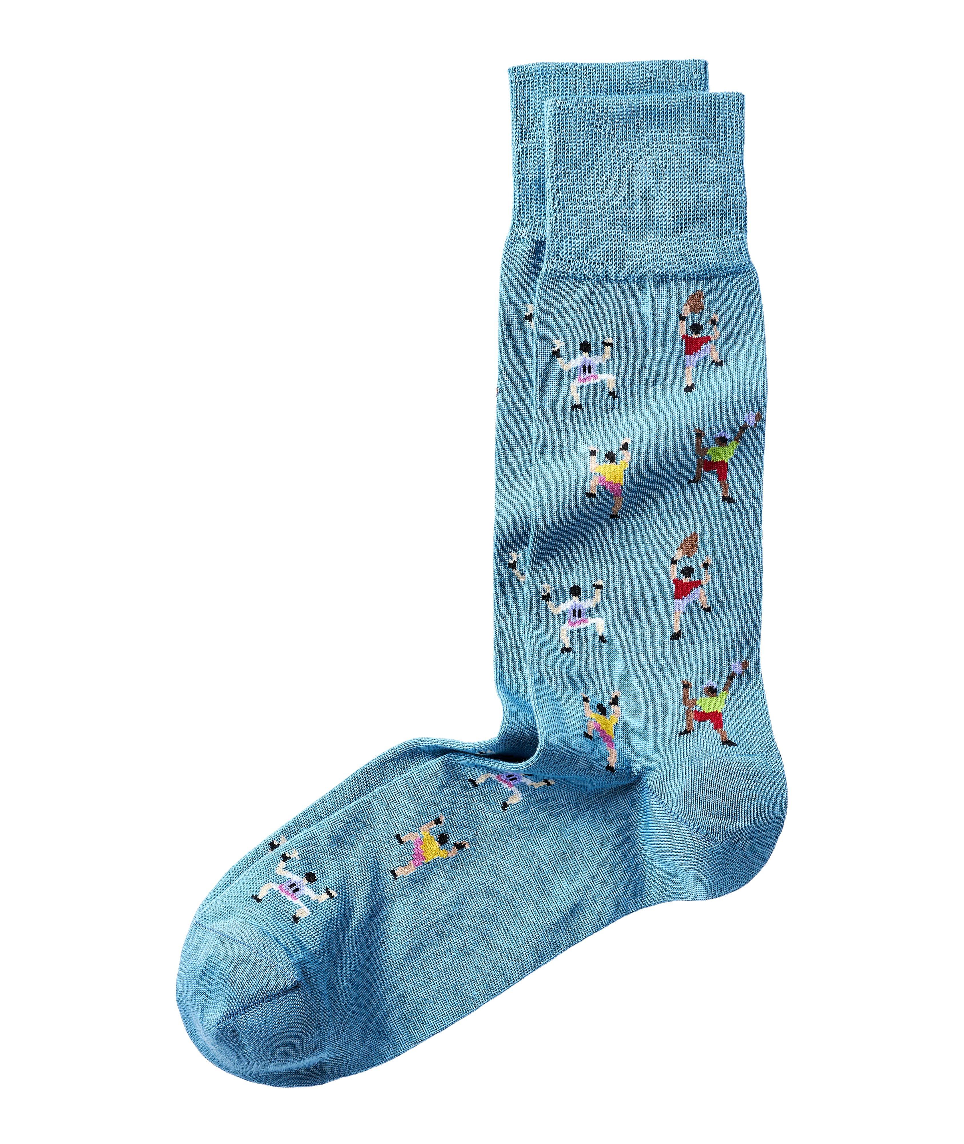Printed Cotton-Blend Socks image 0