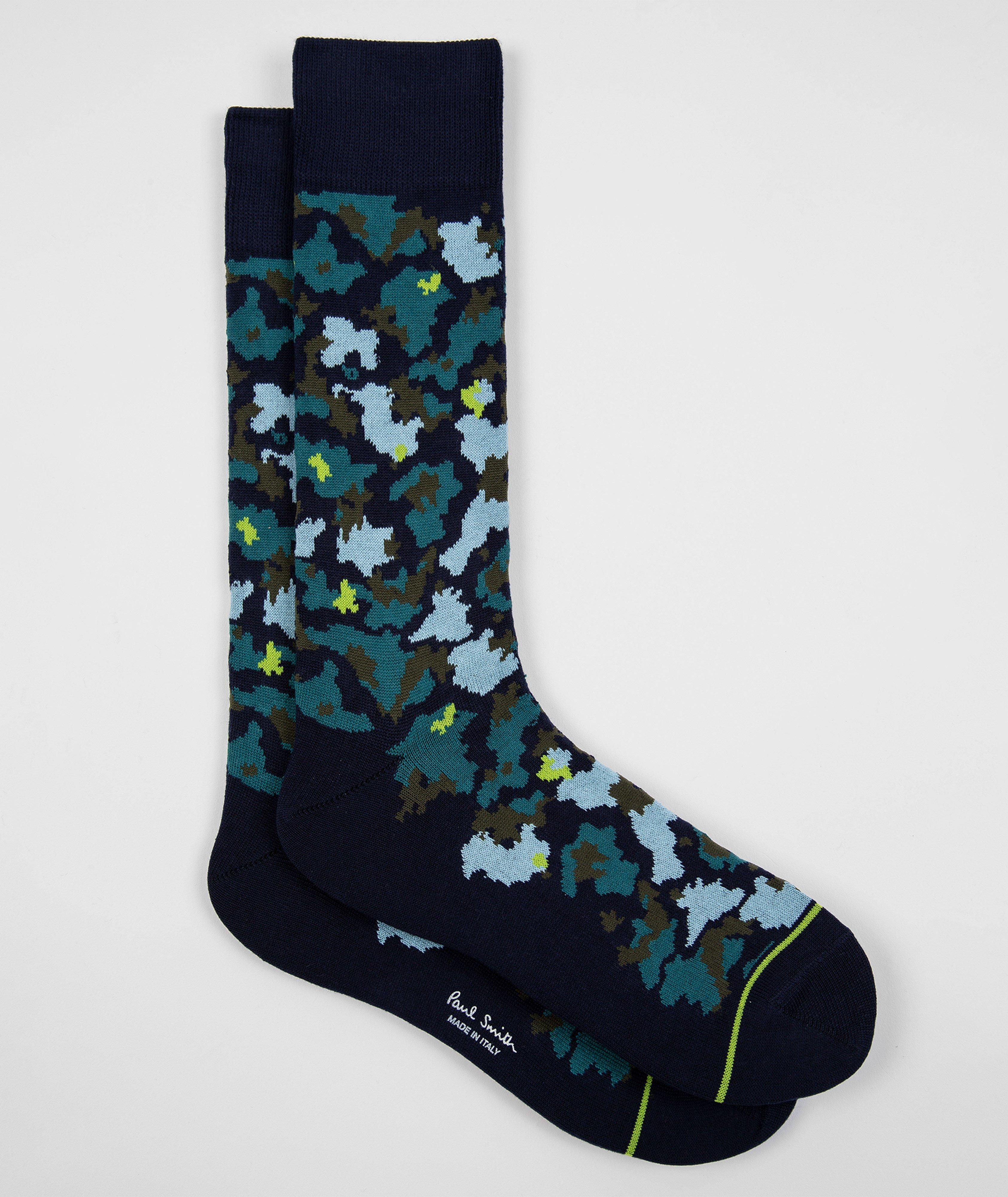 Printed Stretch-Cotton Socks image 0
