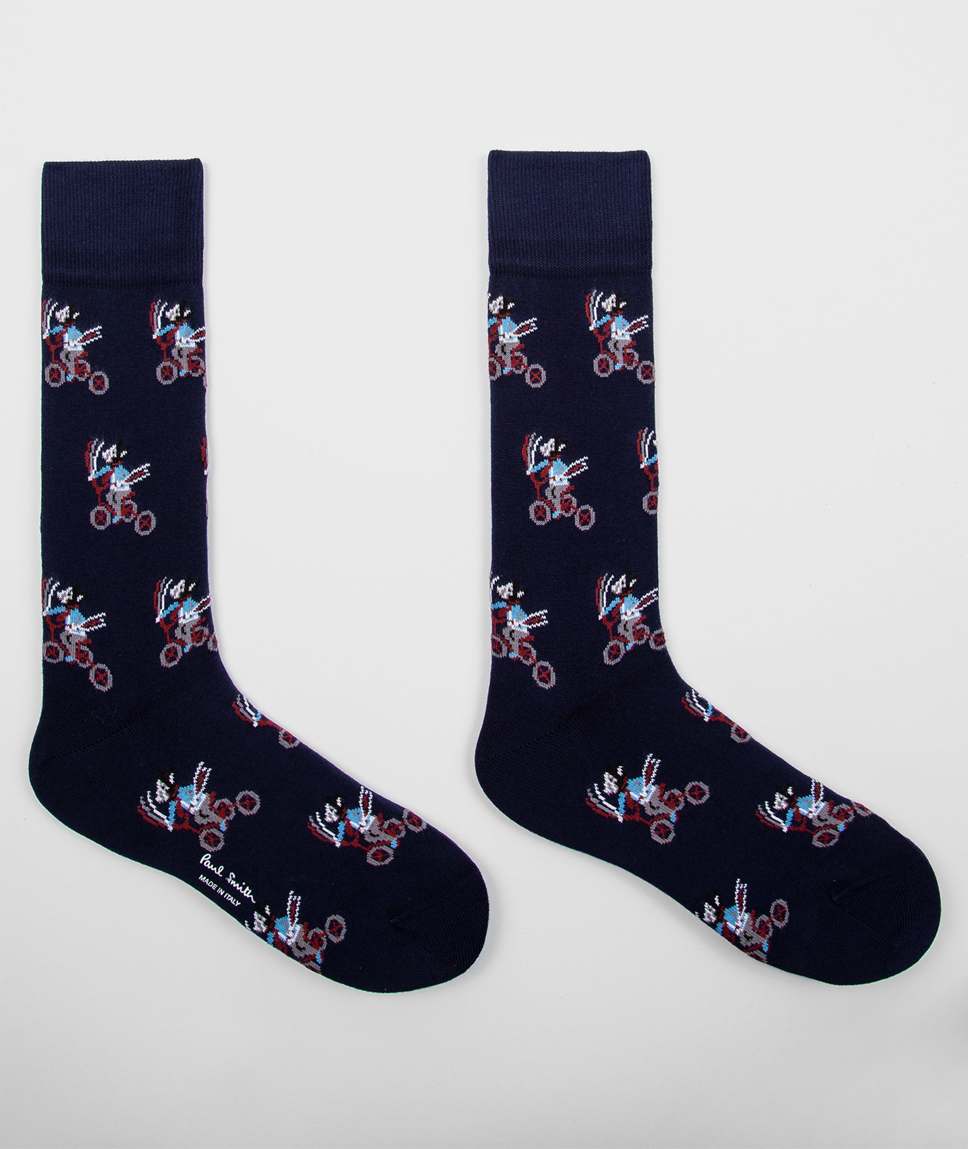 Printed Stretch-Cotton Socks image 1