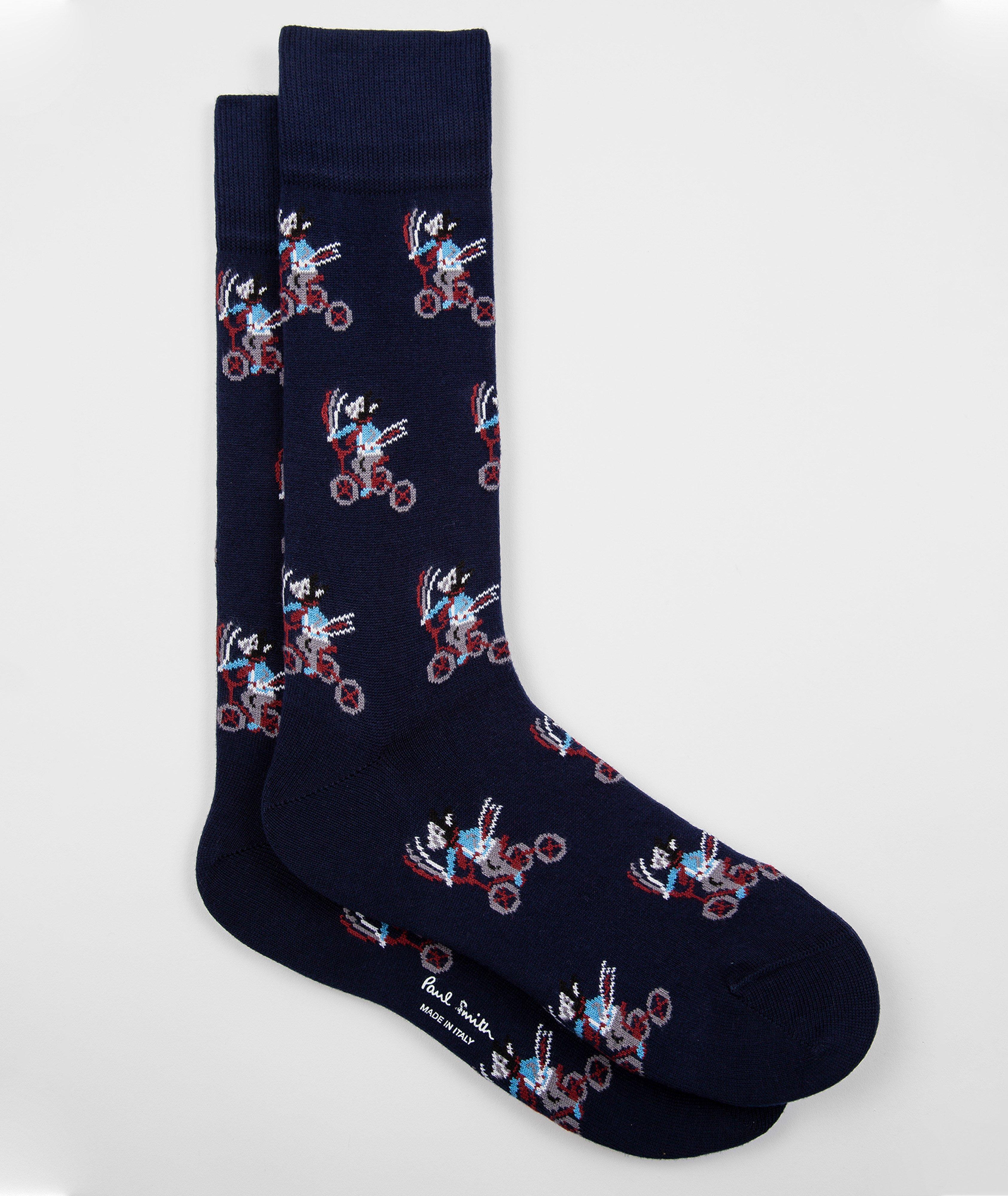 Printed Stretch-Cotton Socks image 0