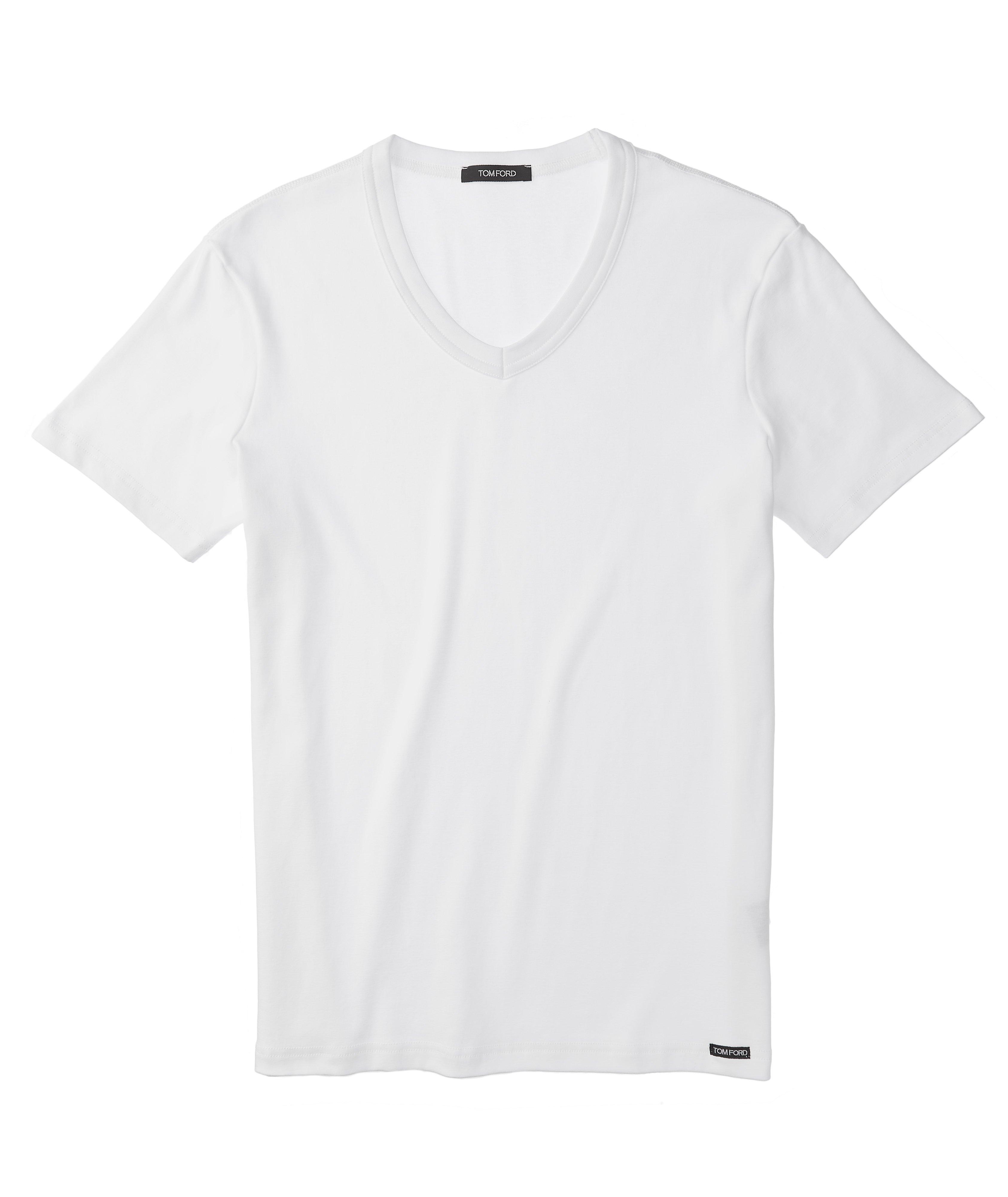 Stretch-Cotton Jersey V-Neck T-Shirt image 0