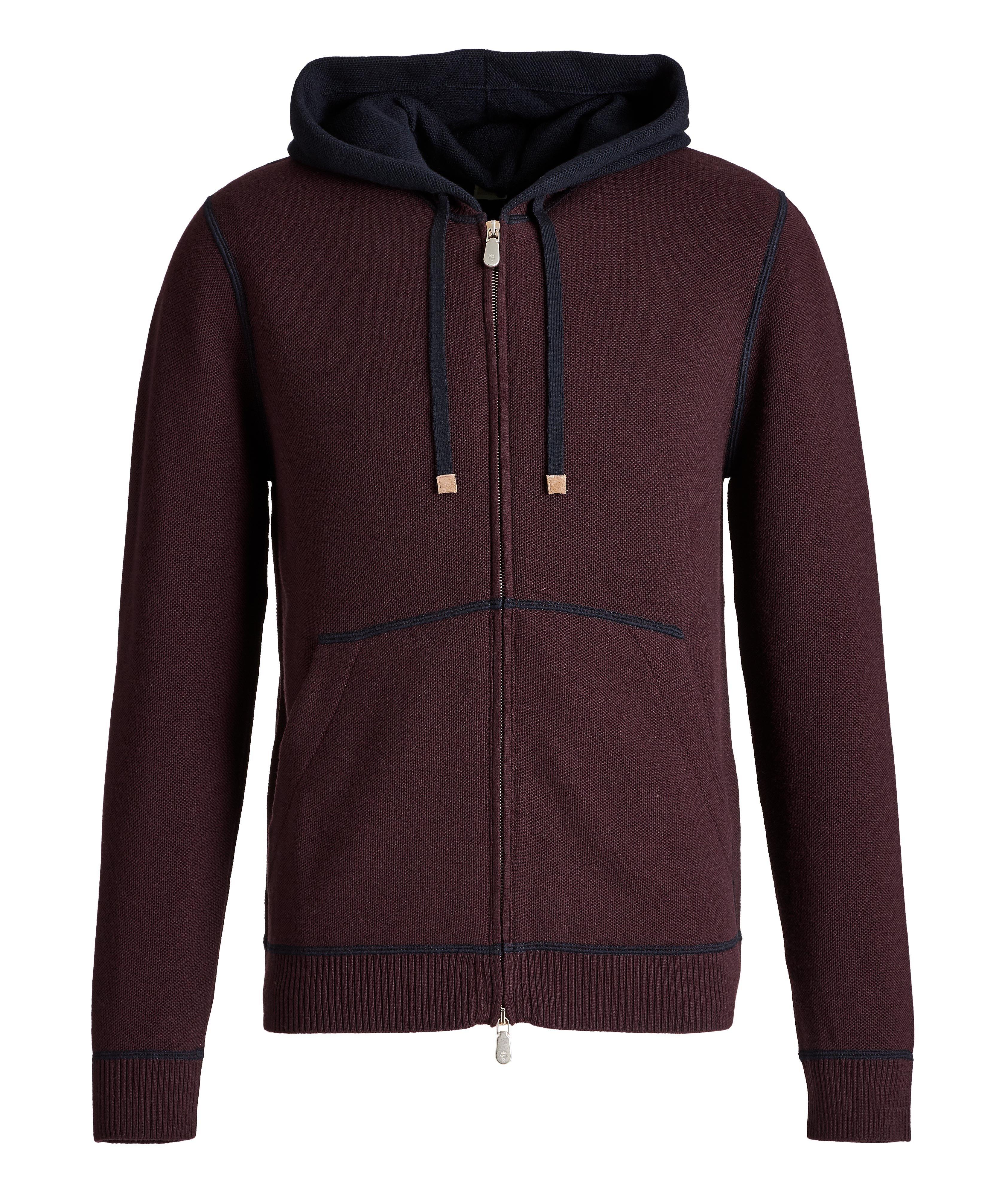 Wool Knit Zip-Up Hoodie image 0