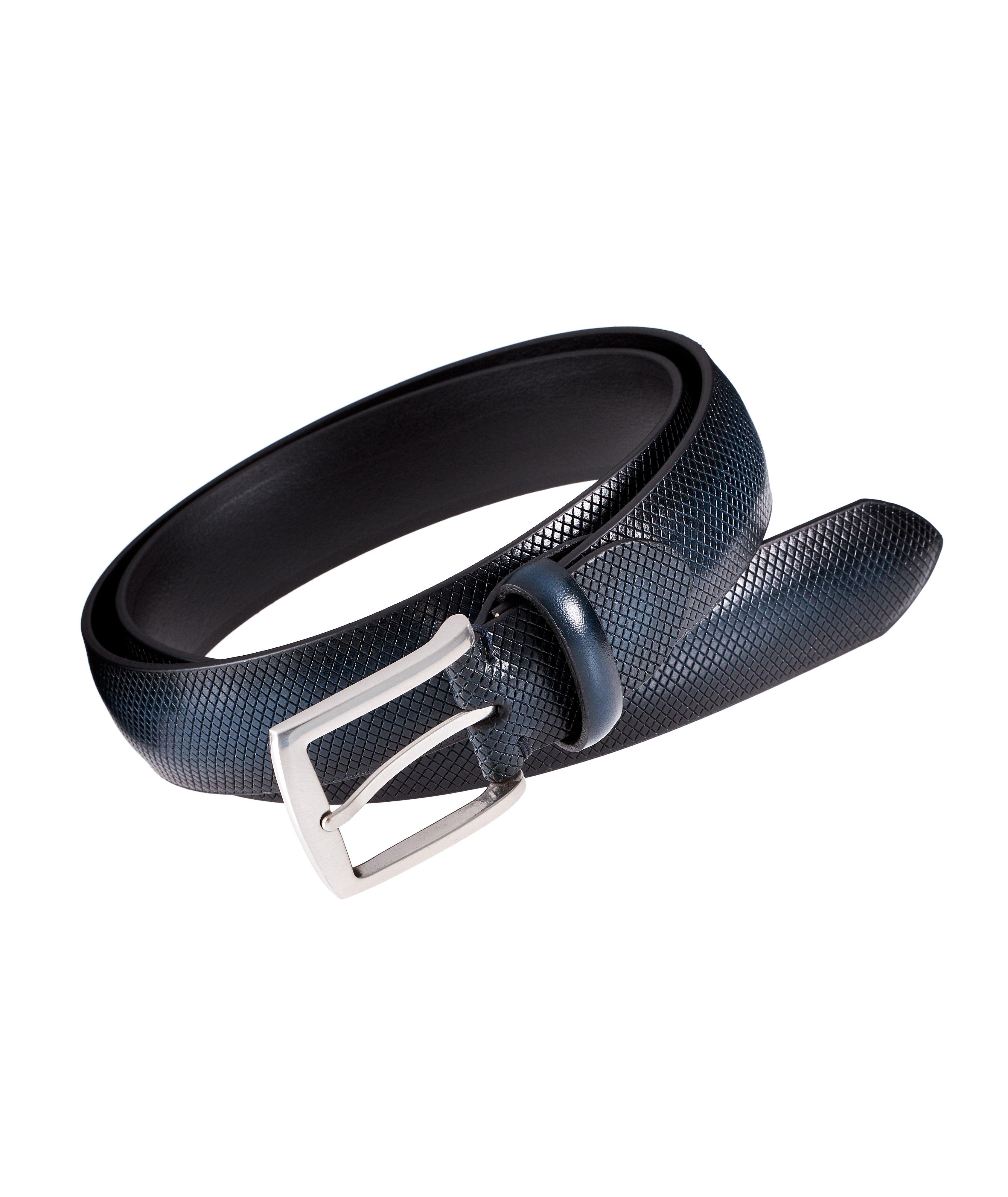 Ceinture dégradée en cuir à motif hachuré image 0