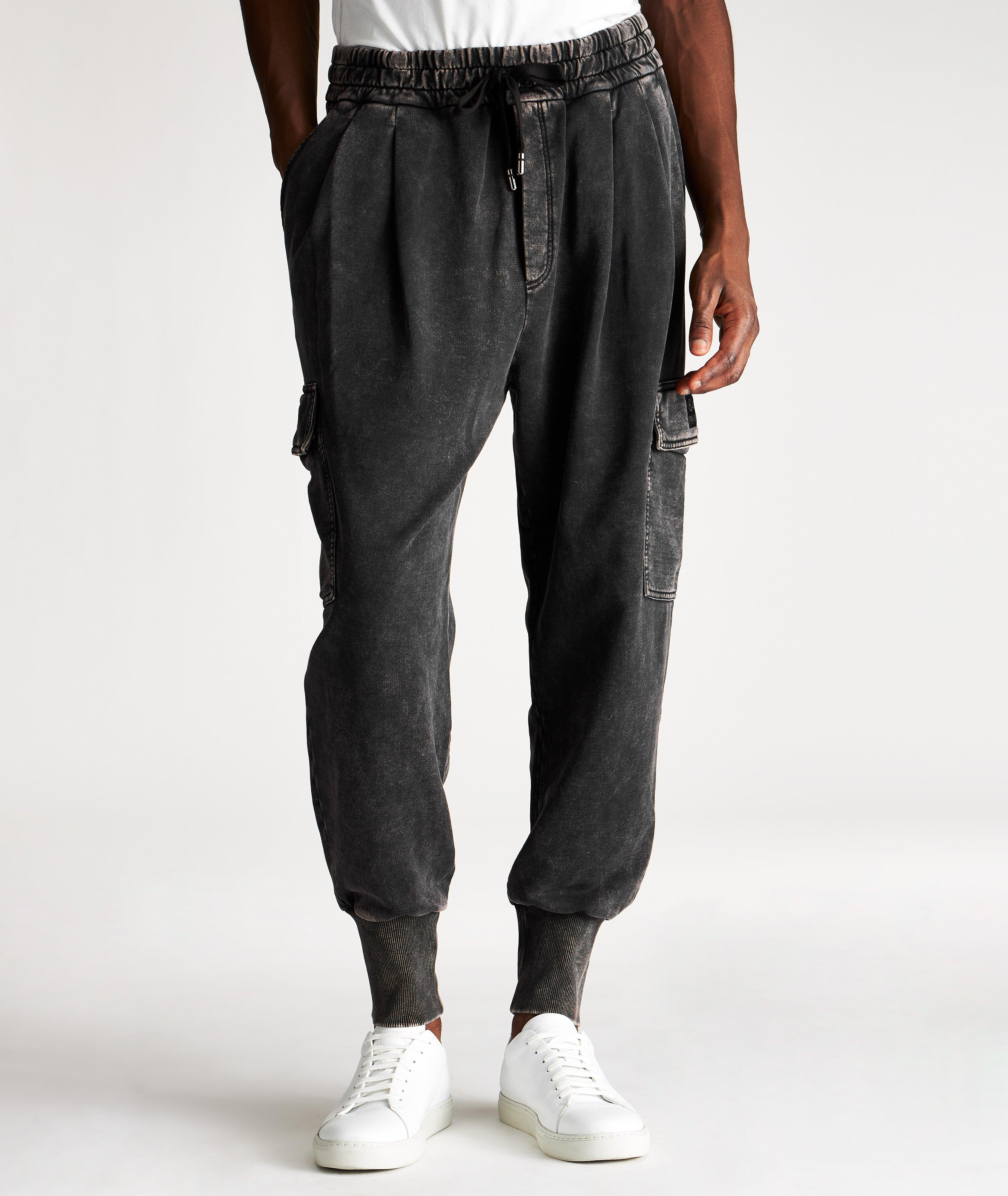 Dolce & Gabbana Acid Wash Cotton Cargo Joggers